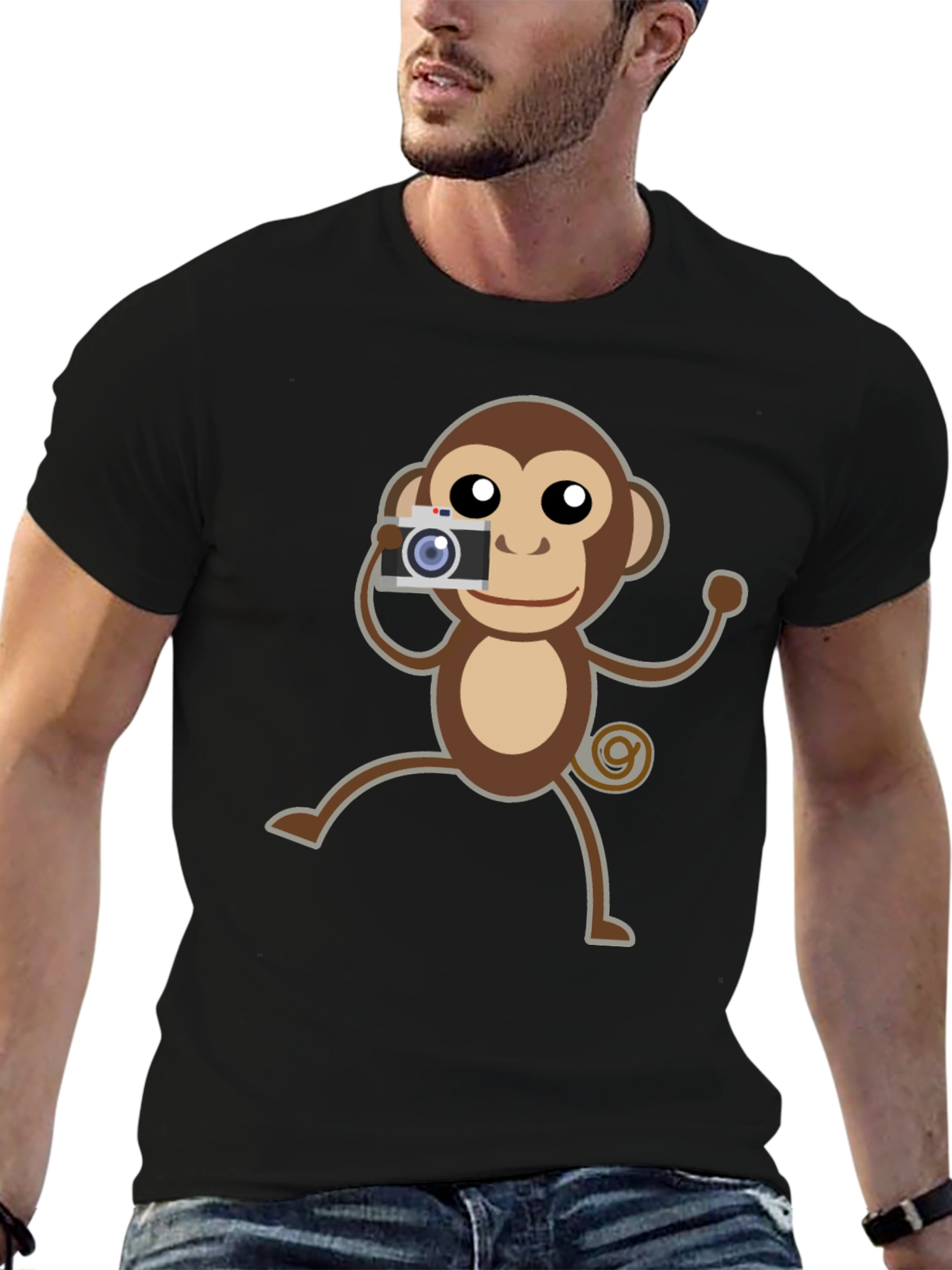 Monkey Photographer Graphic T-Shirt