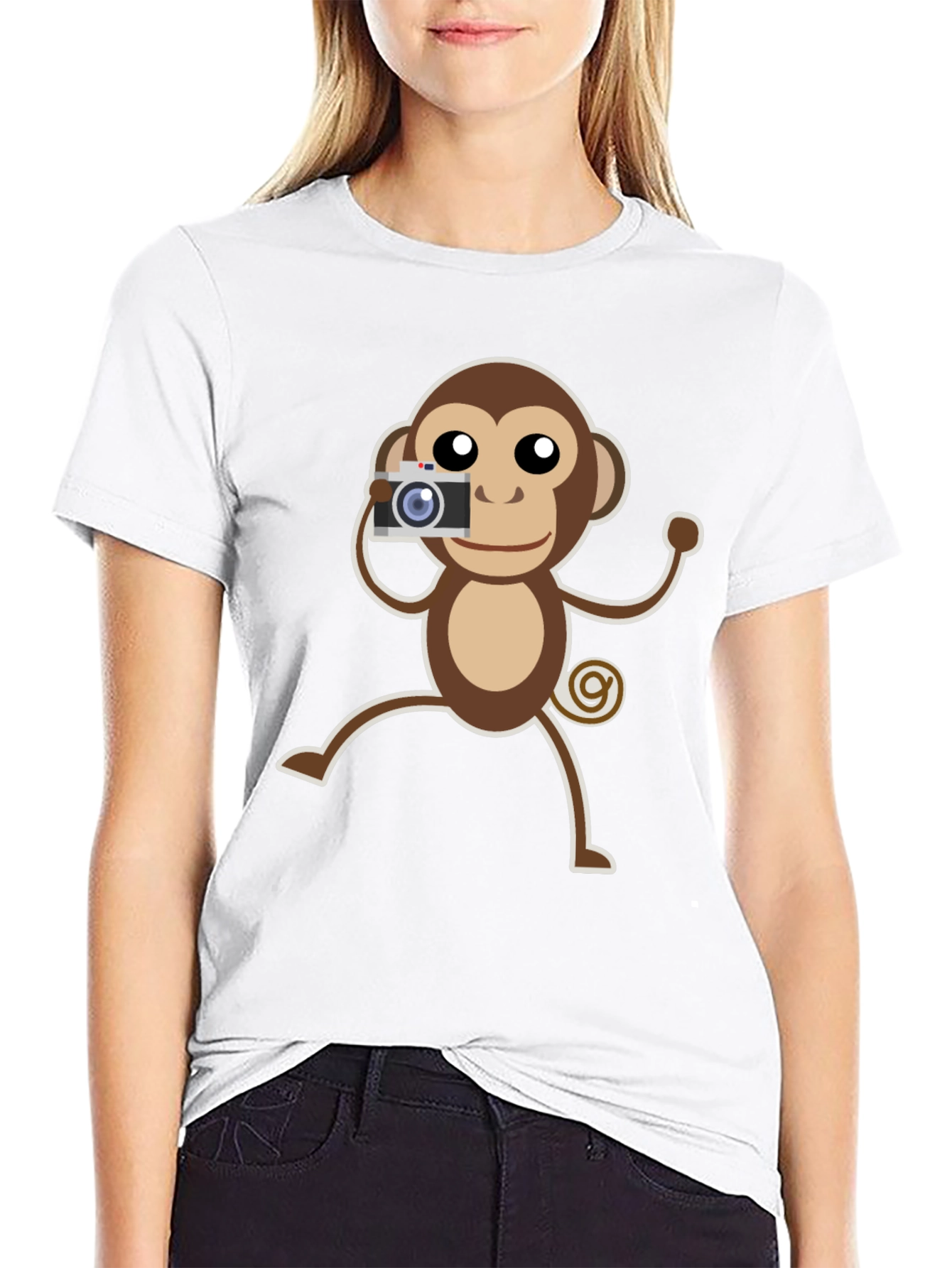 Monkey Photographer Graphic T-Shirt
