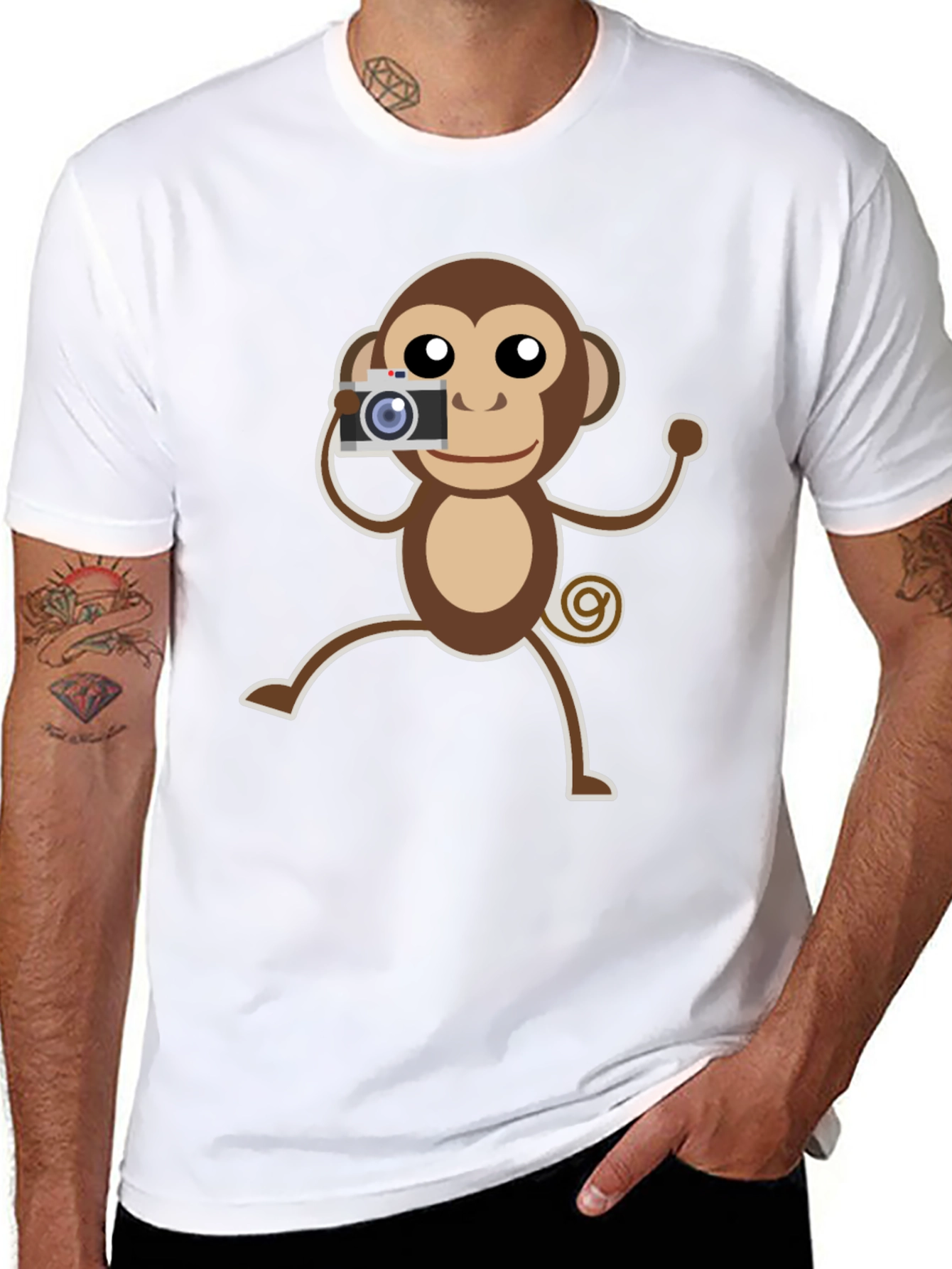 Monkey Photographer Graphic T-Shirt