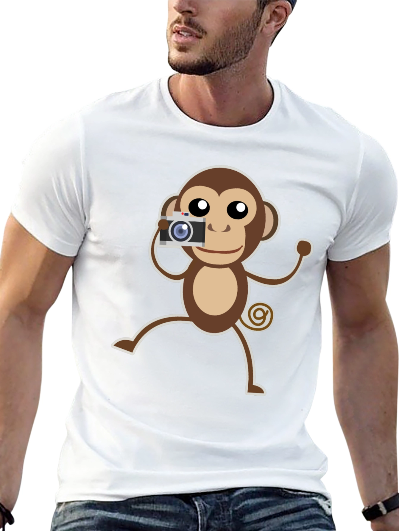 Monkey Photographer Graphic T-Shirt