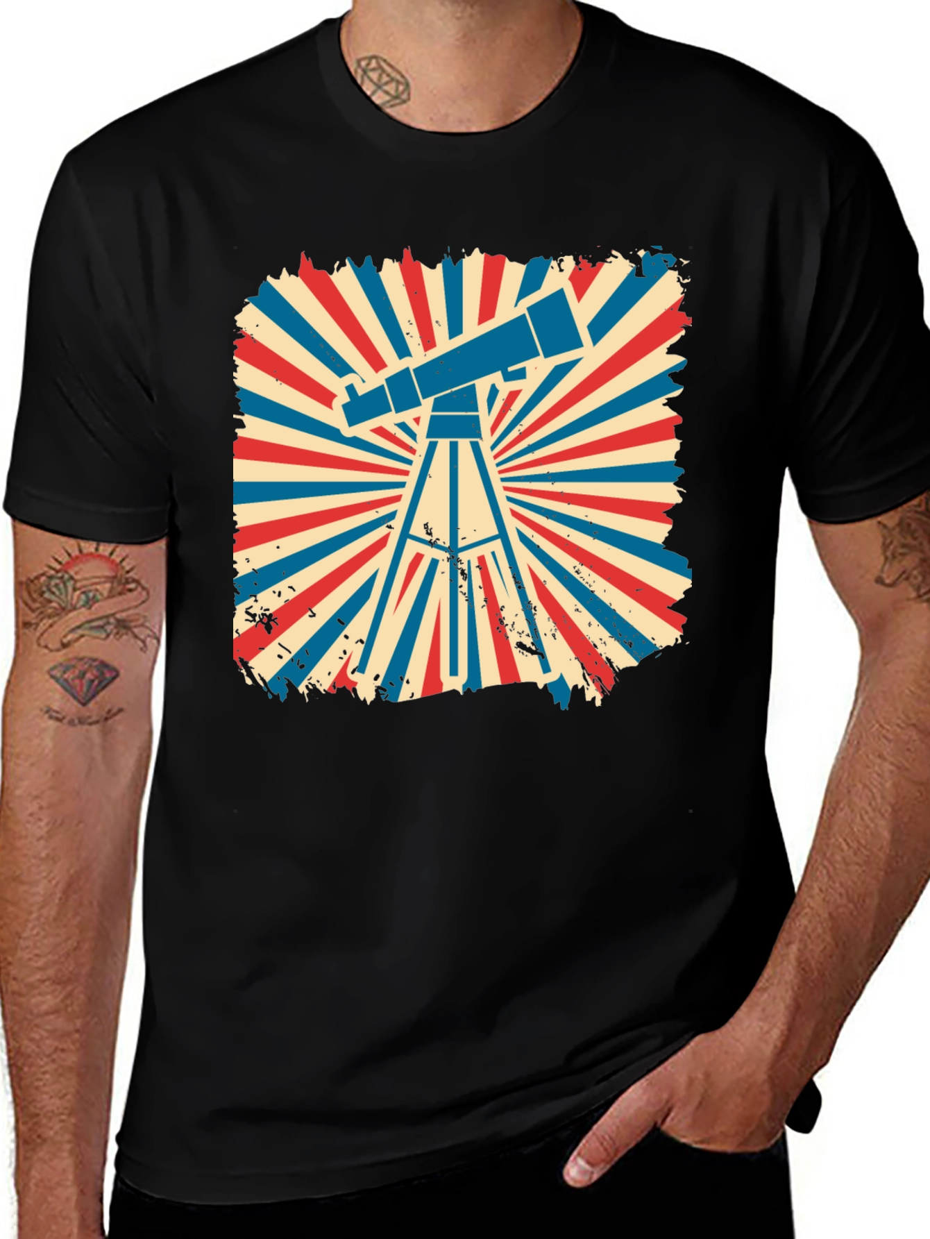 Telescope Graphic Tee - Retro Design