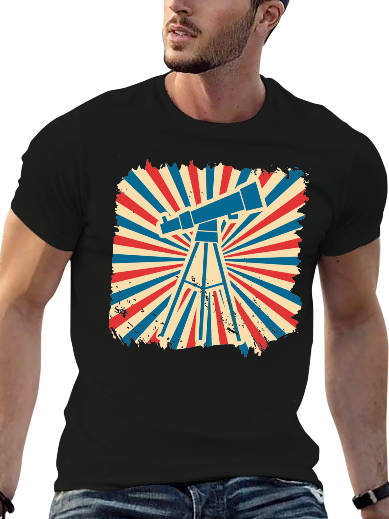 Telescope Graphic Tee - Retro Design