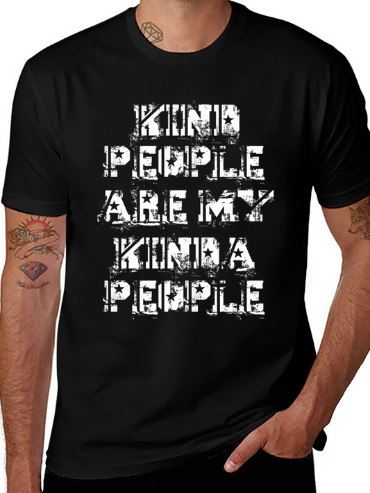 Kind People Graphic Tee - Black Cotton T-Shirt