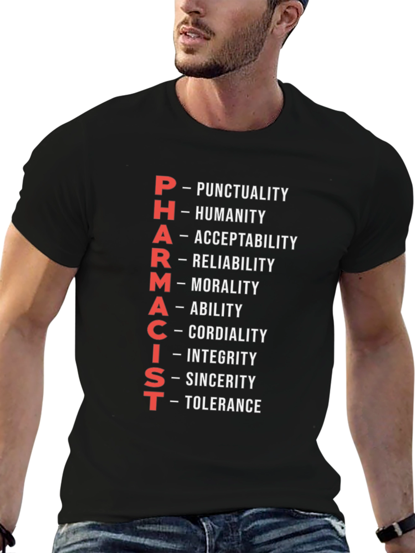 Pharmacist Qualities Black Graphic Tee