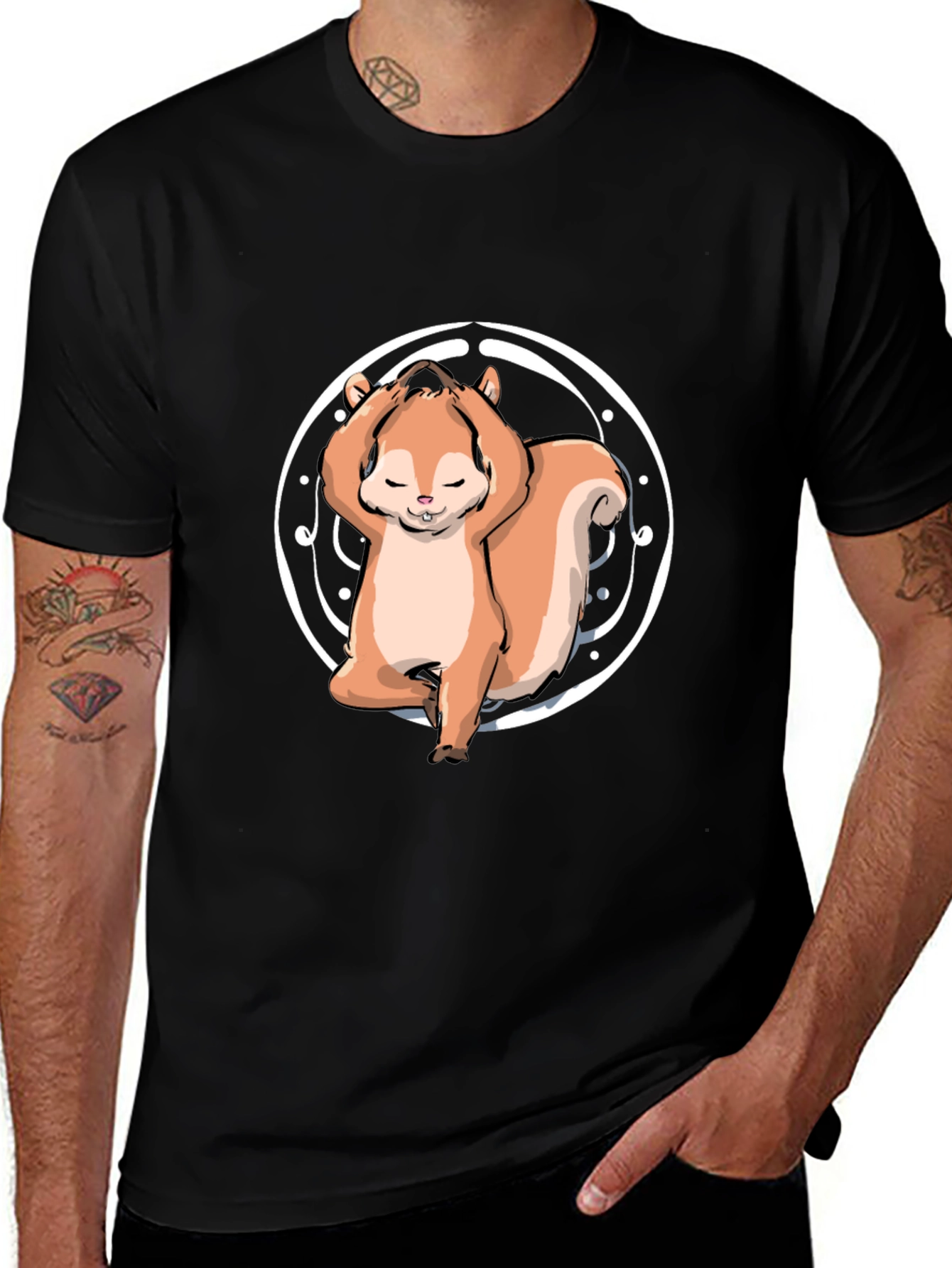 Yoga Squirrel Tee - Zen and Funny