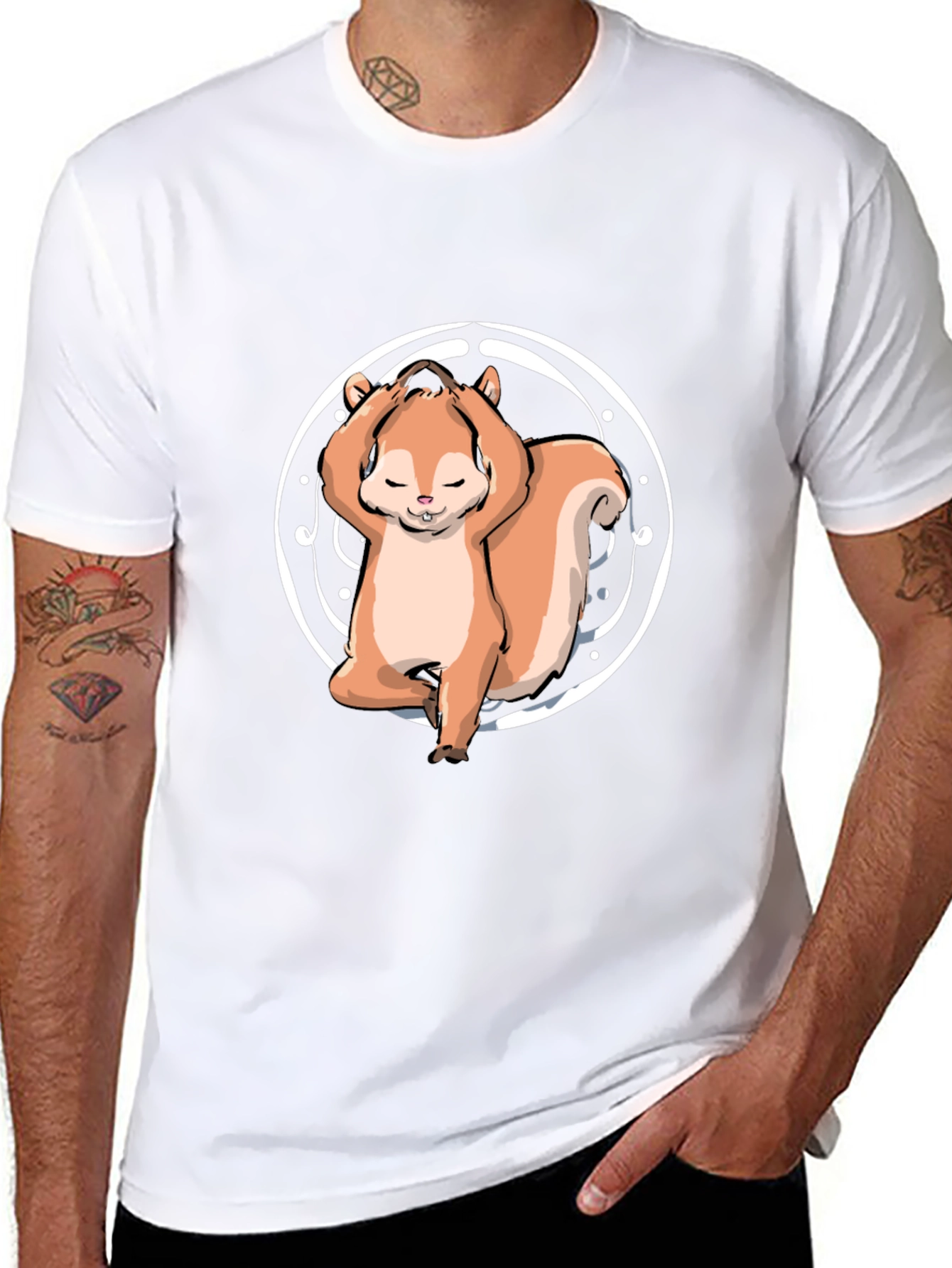 Yoga Squirrel Tee - Zen and Funny
