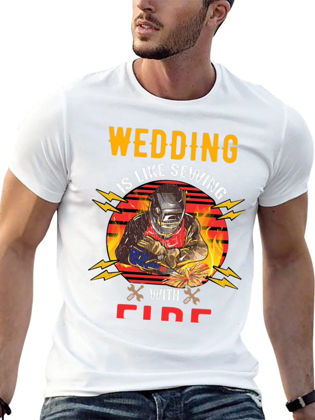 Wedding Sewing With Fire T-Shirt