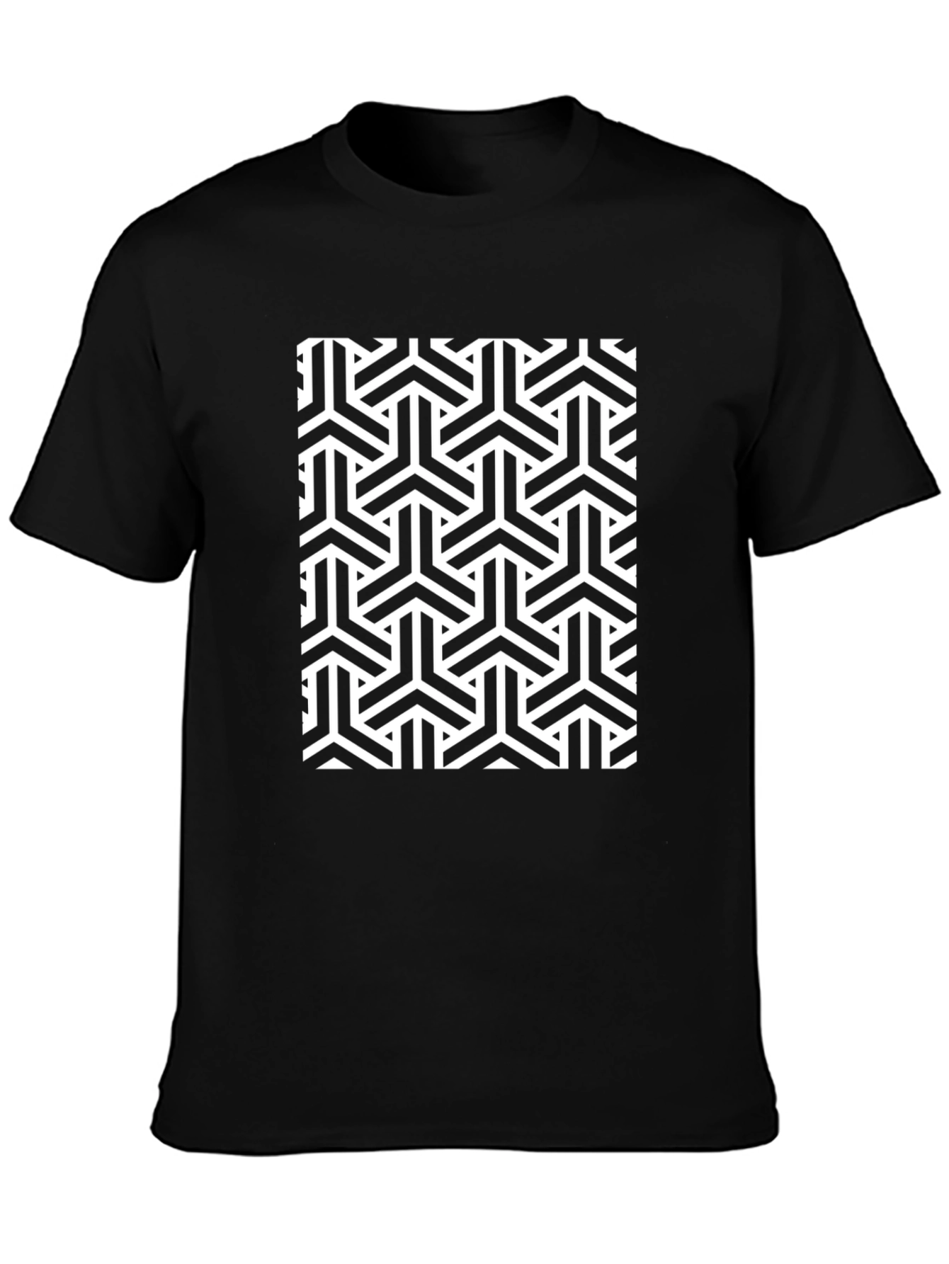 Geometric Pattern Black T-Shirt
