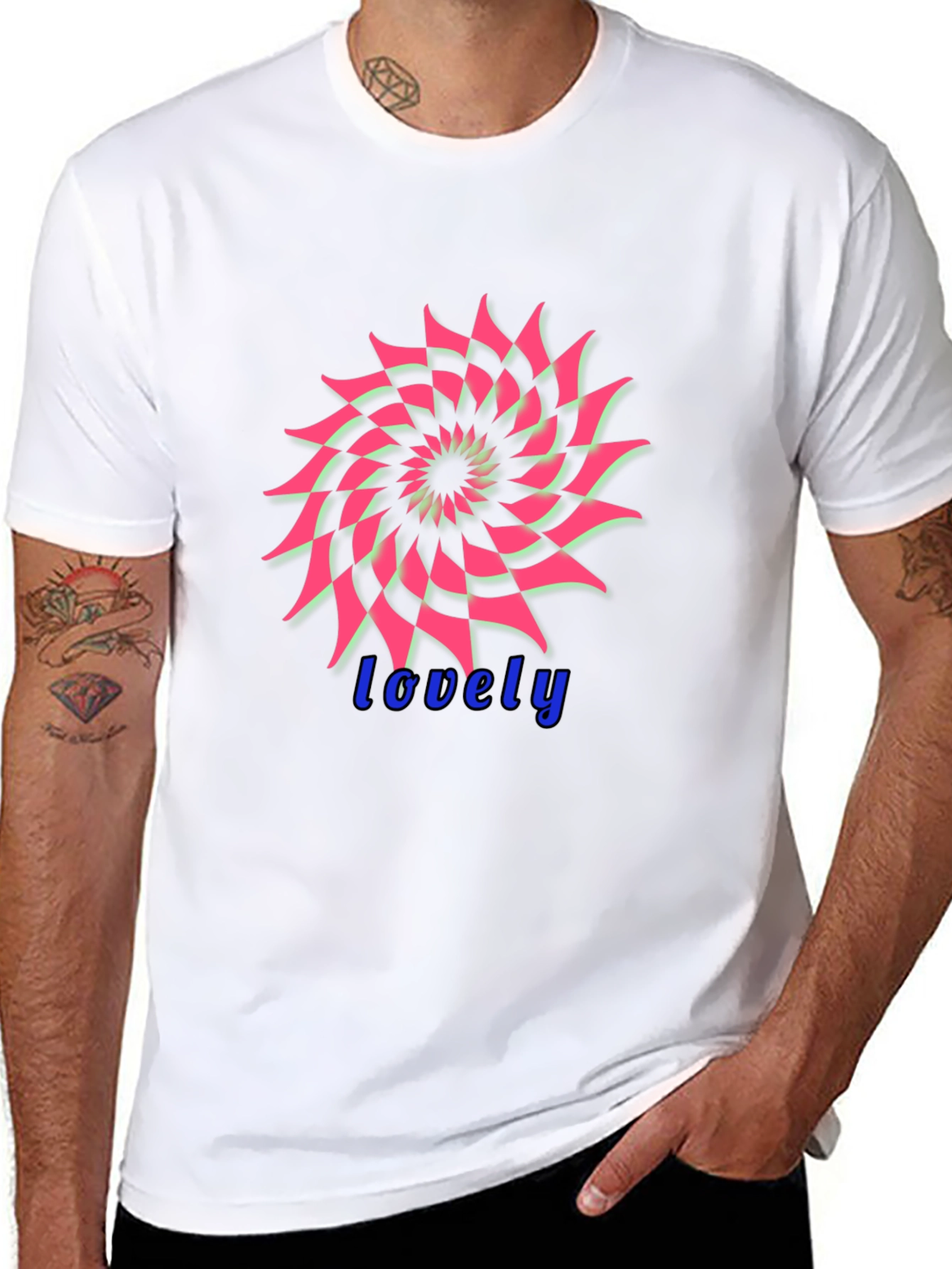 Geometric Pink Pattern T-Shirt