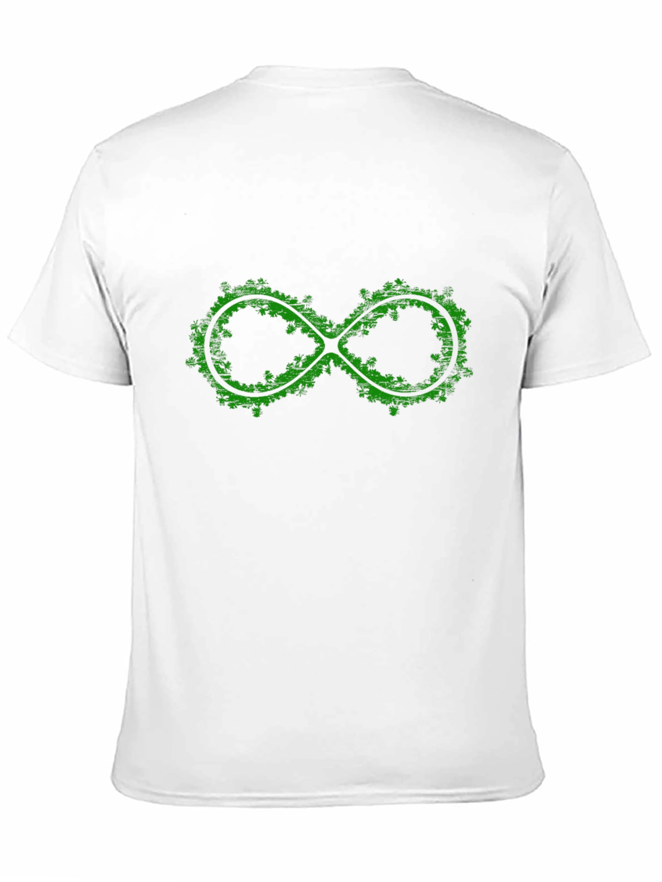 Green Infinity Symbol Graphic Black T-Shirt