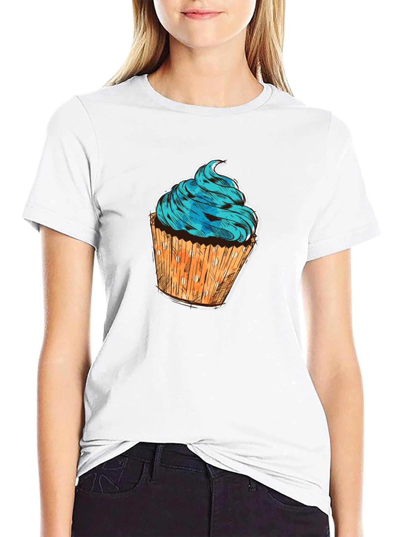 Cupcake Graphic T-Shirt - Sweet Treat Design