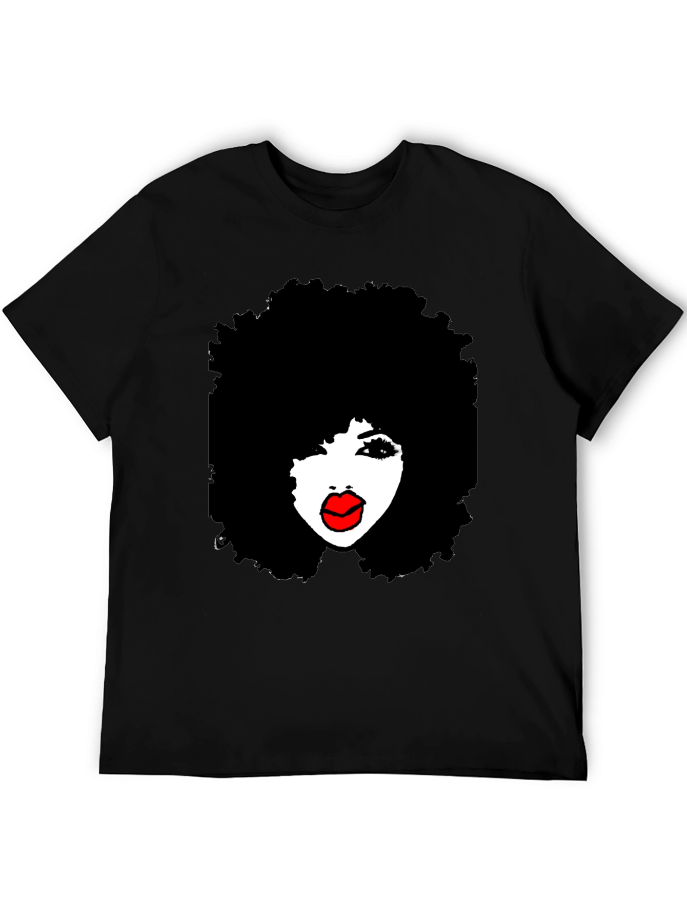 Afro Diva Graphic Tee - Stylish Black T-Shirt