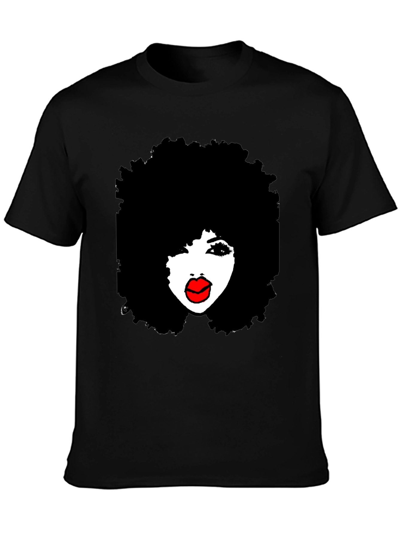 Afro Diva Graphic Tee - Stylish Black T-Shirt