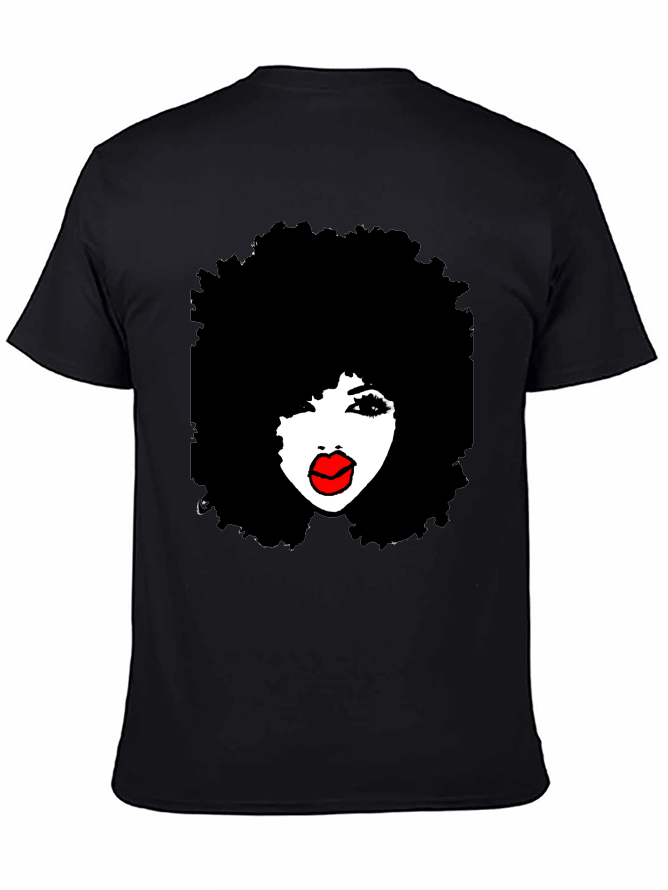 Afro Diva Graphic Tee - Stylish Black T-Shirt