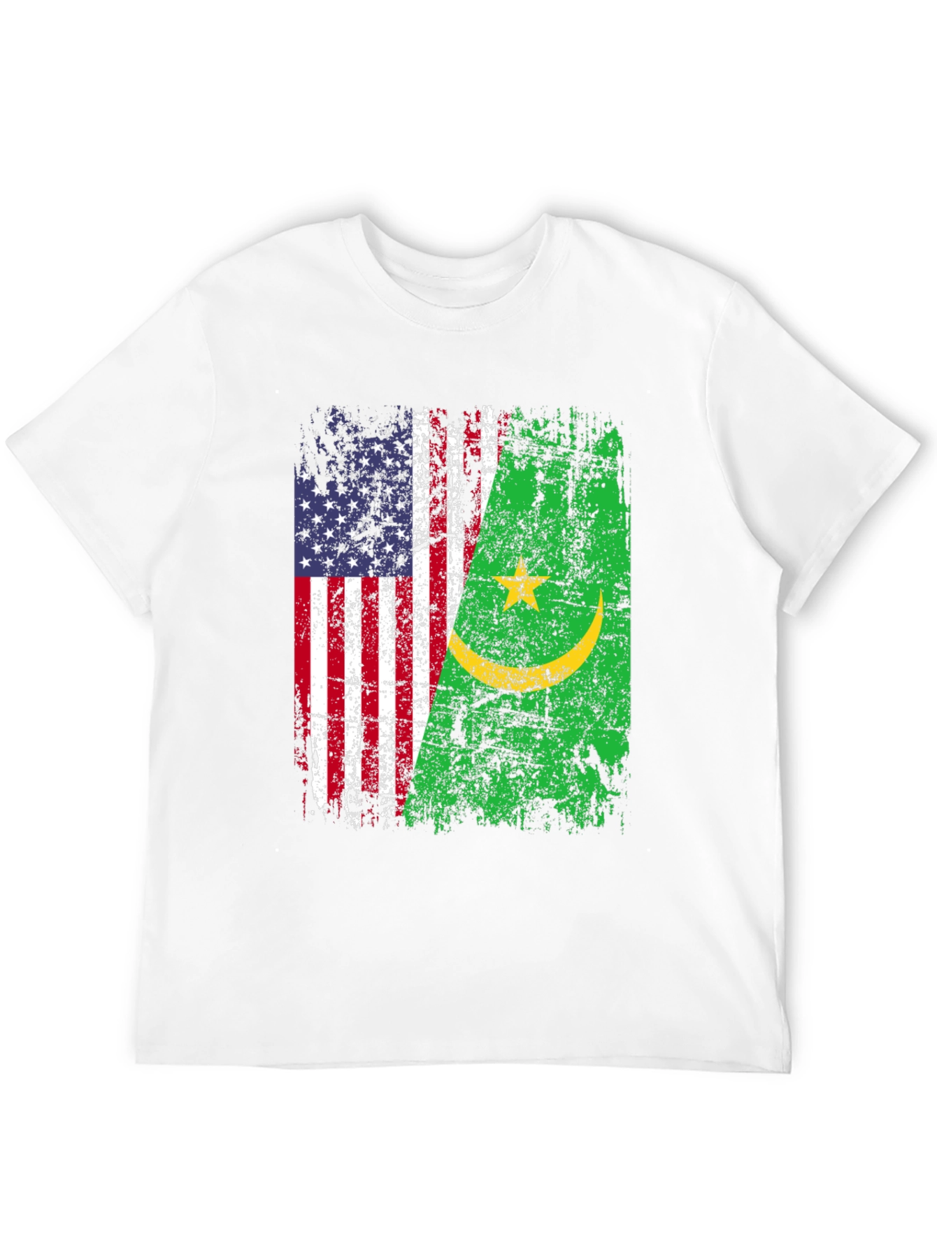 USA Mauritania Flags Graphic T-Shirt