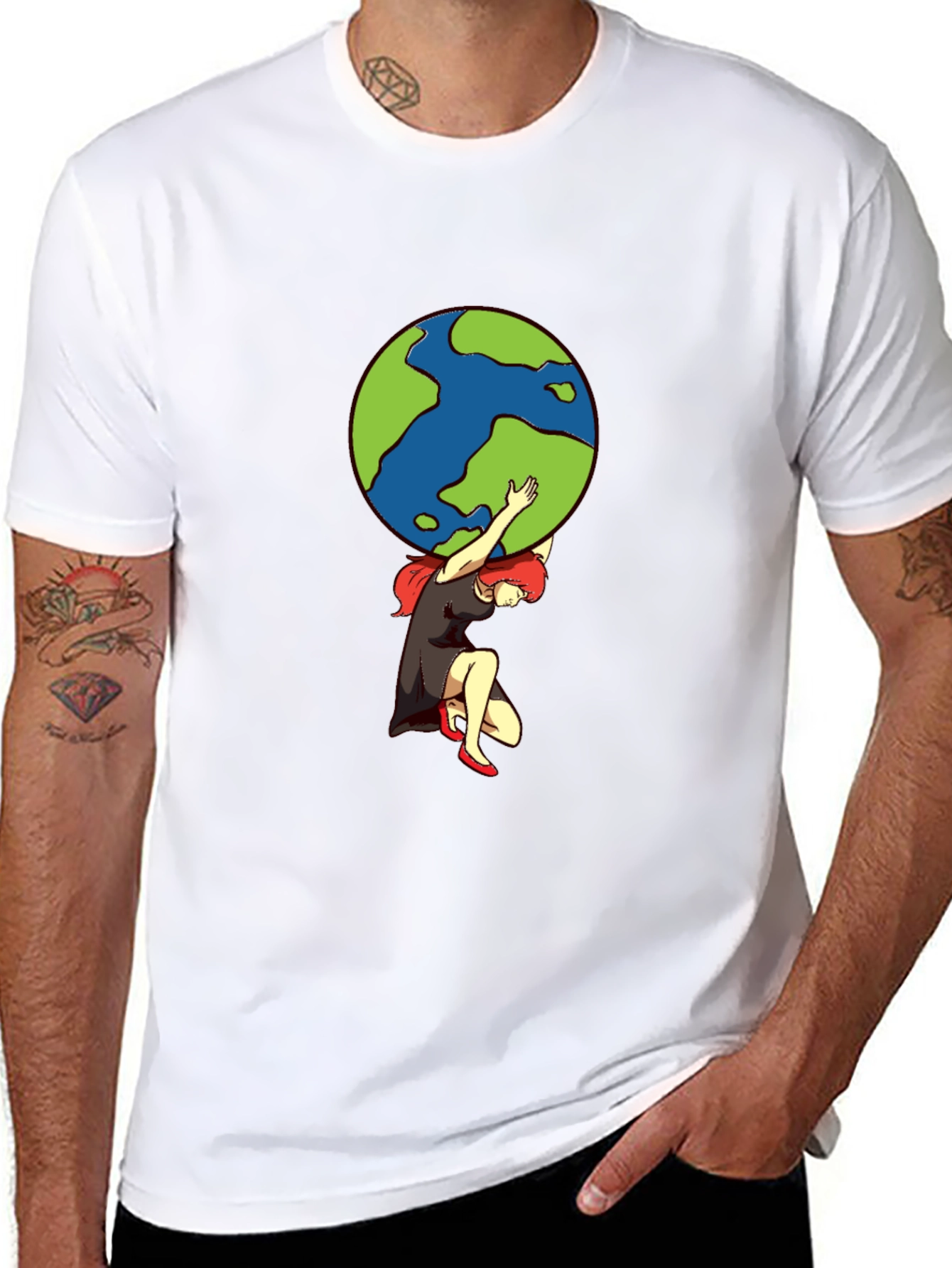 Atlas Woman T-Shirt - Carrying the World