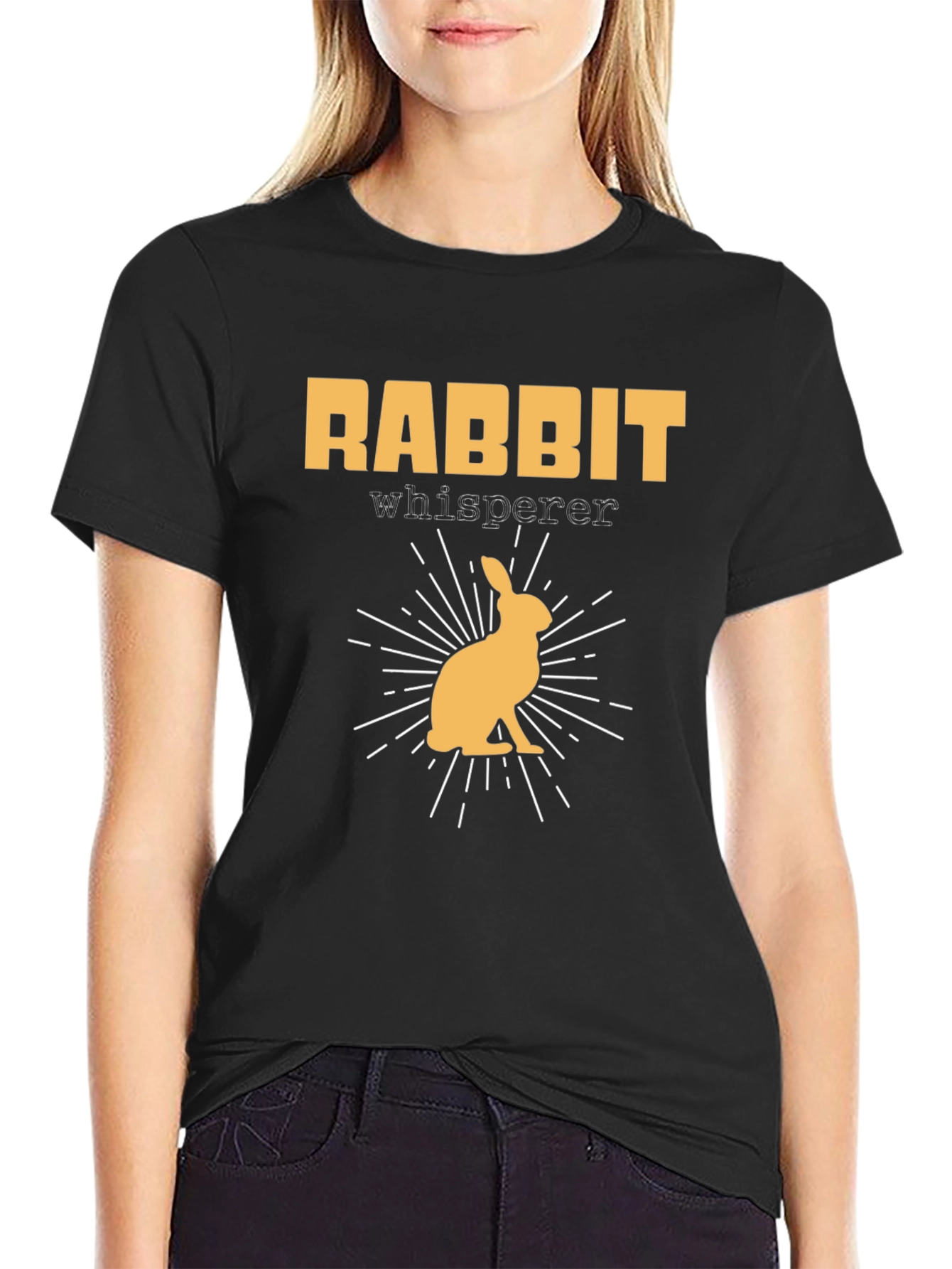 Rabbit Whisperer Graphic T-Shirt - Black Cotton Tee
