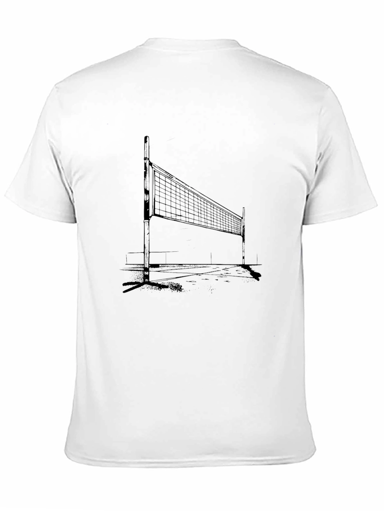Volleyball Net Graphic Tee - Casual Sport Shirt