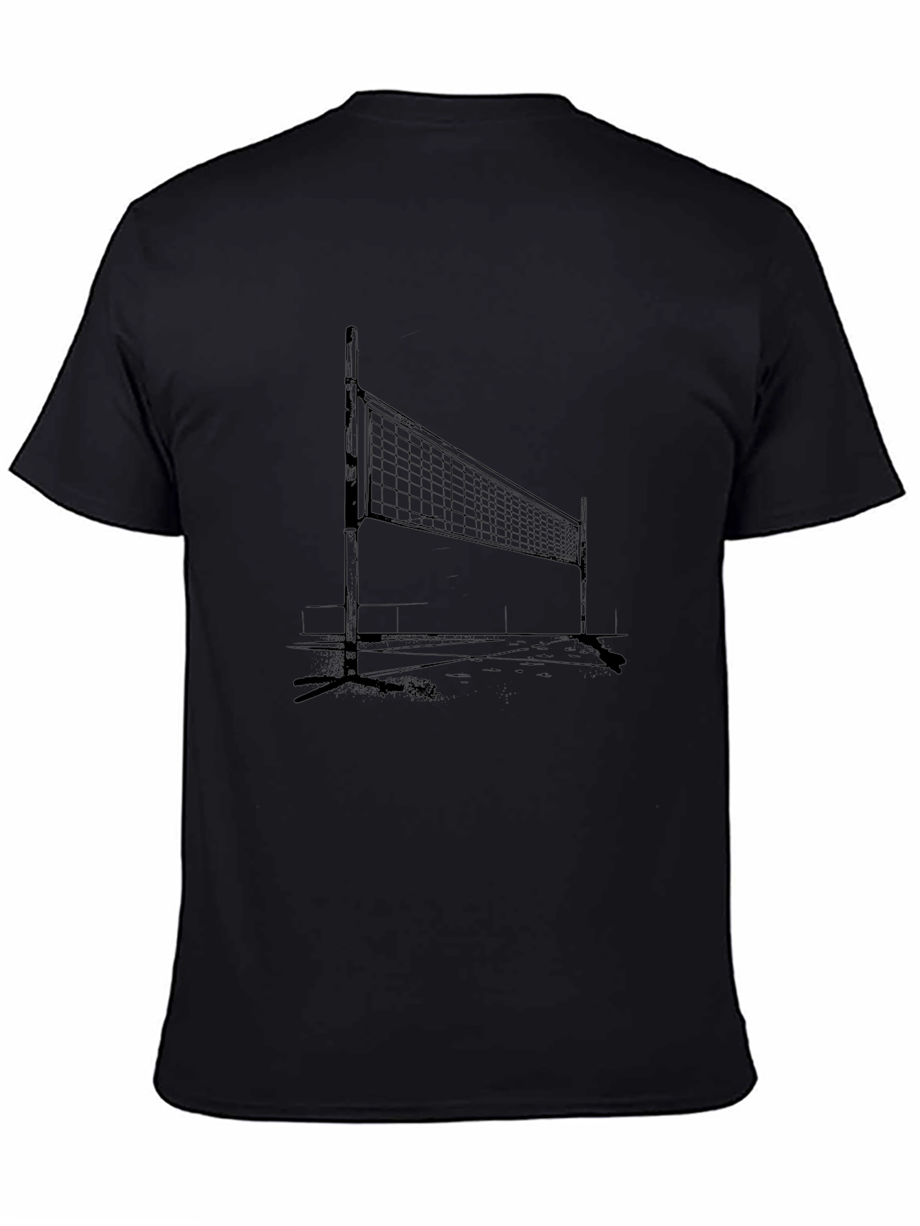 Volleyball Net Graphic Tee - Casual Sport Shirt