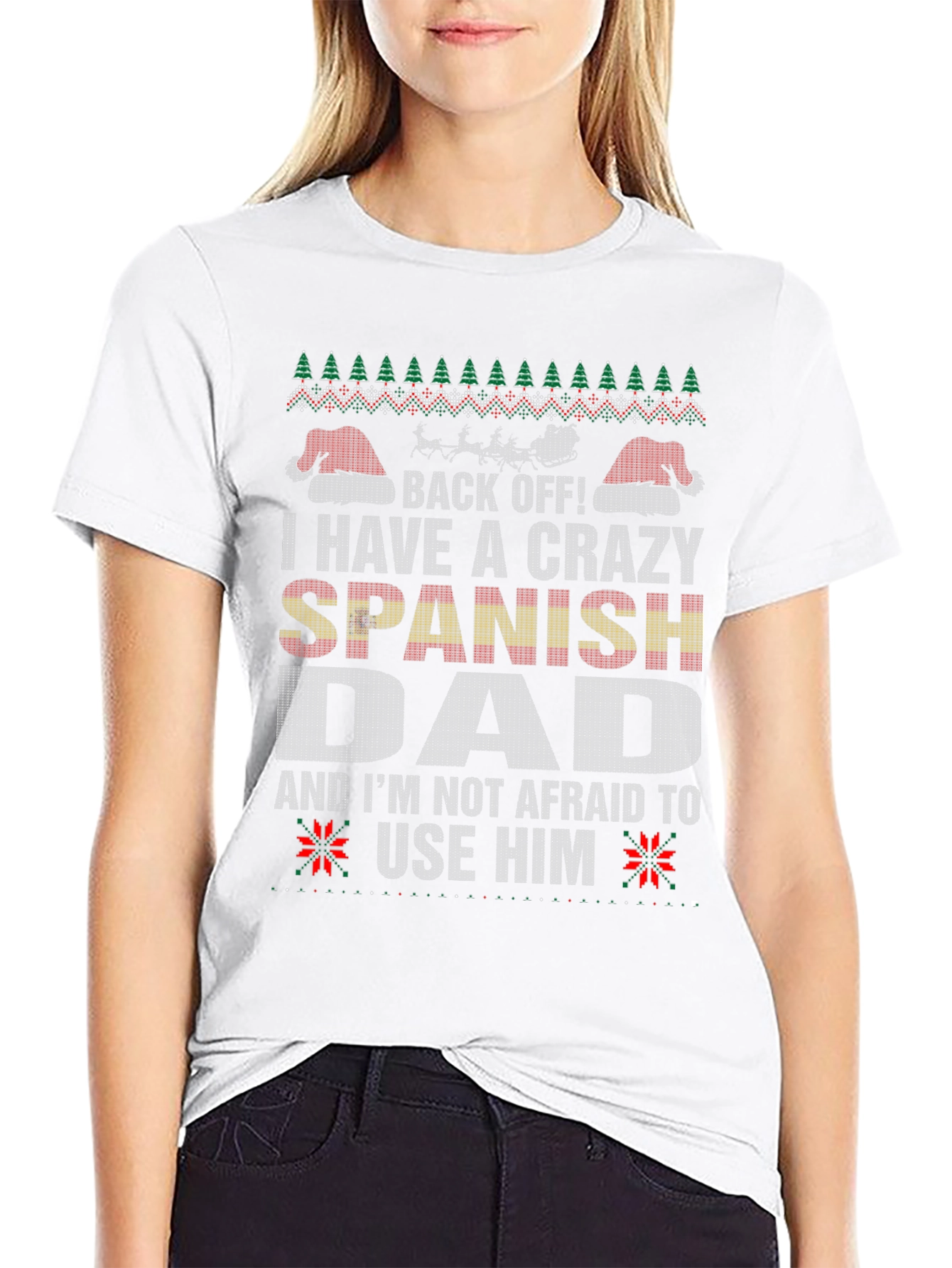Crazy Spanish Dad Ugly Christmas T-Shirt