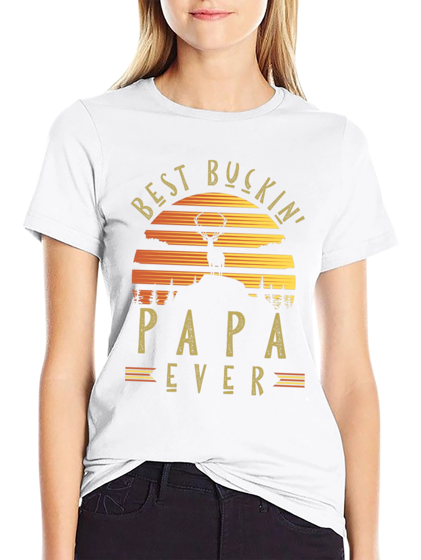 Best Buckin Papa Ever Graphic T-Shirt