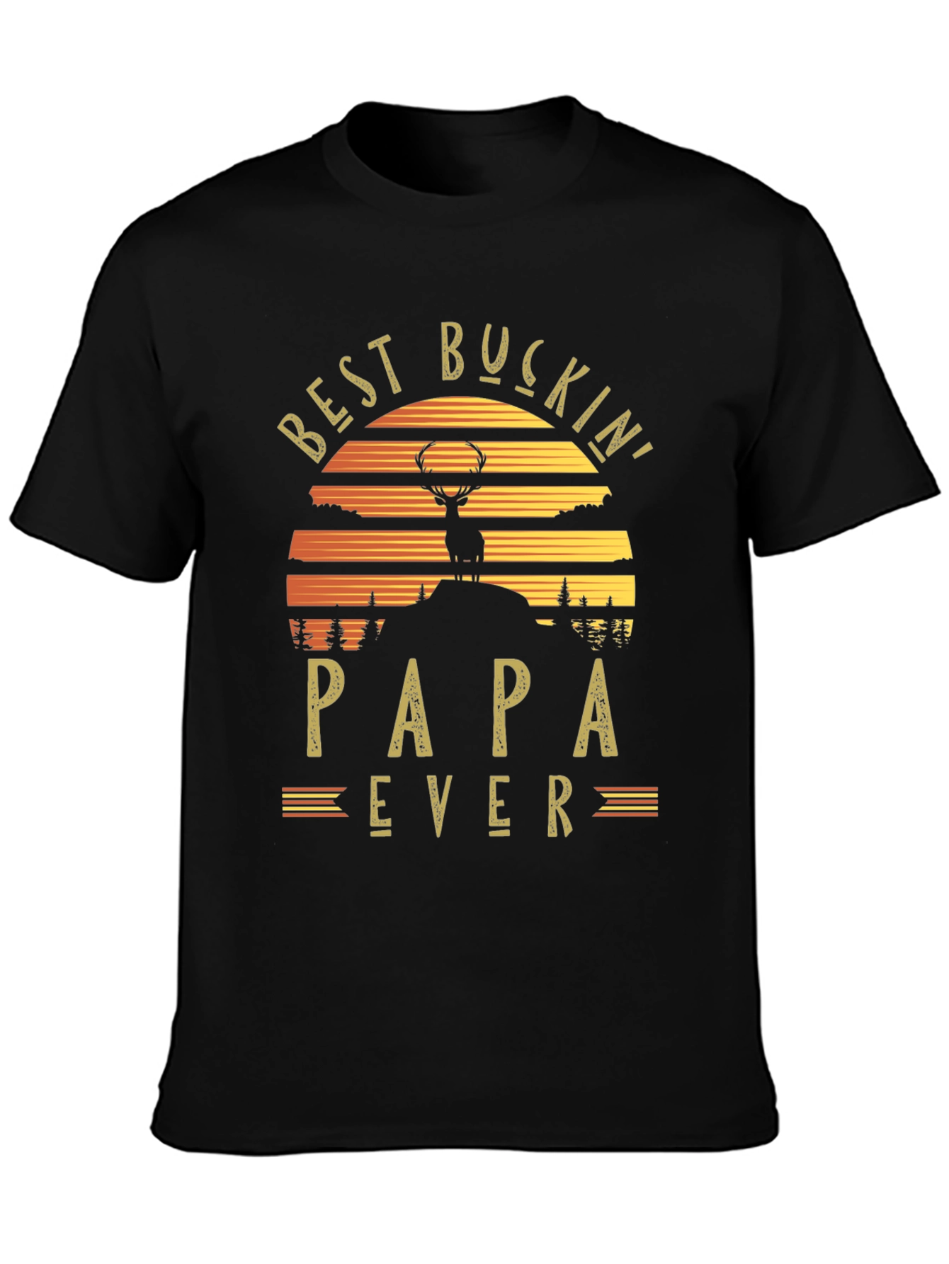 Best Buckin Papa Ever Graphic T-Shirt
