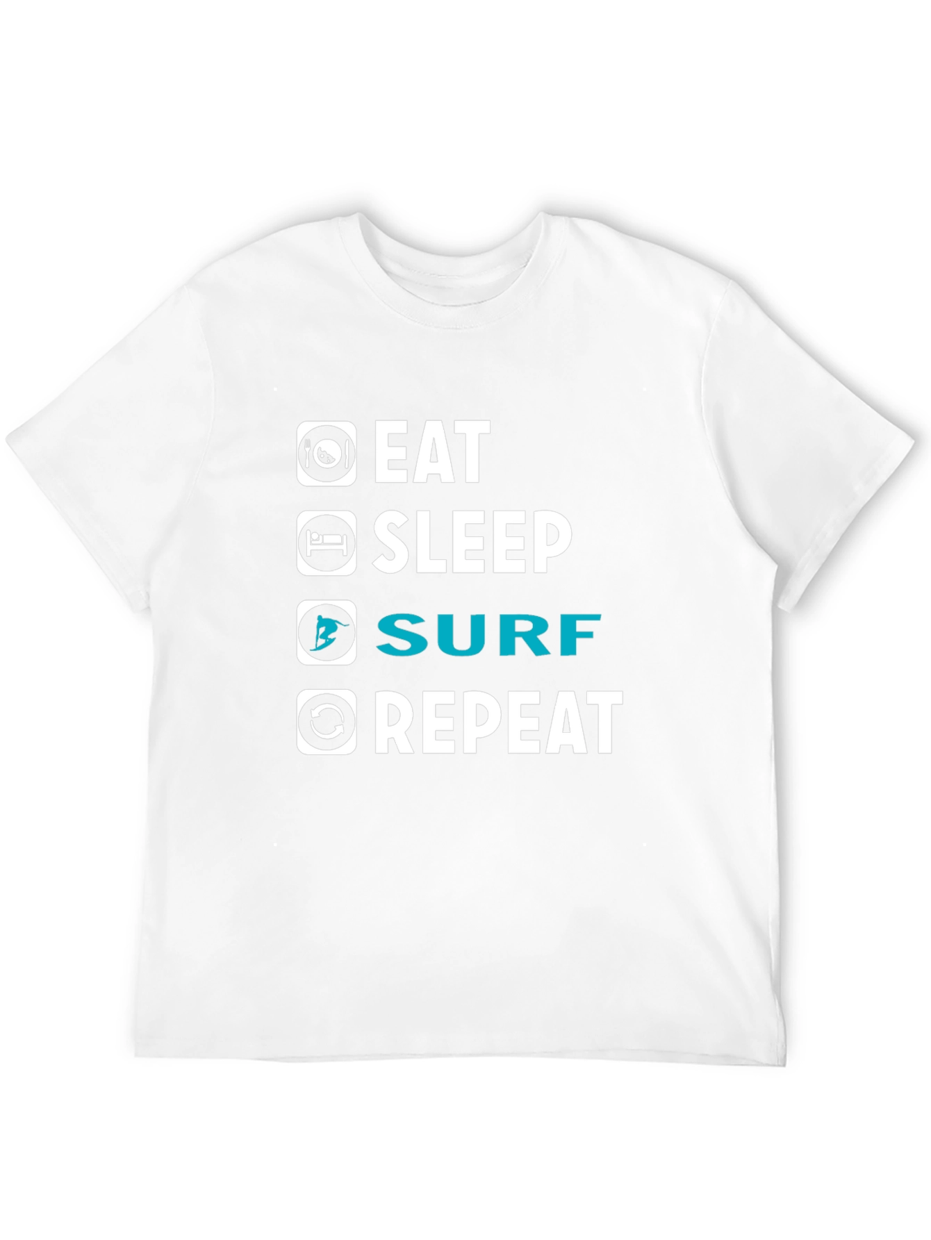 Eat Sleep Surf Repeat Graphic T-Shirt - Black