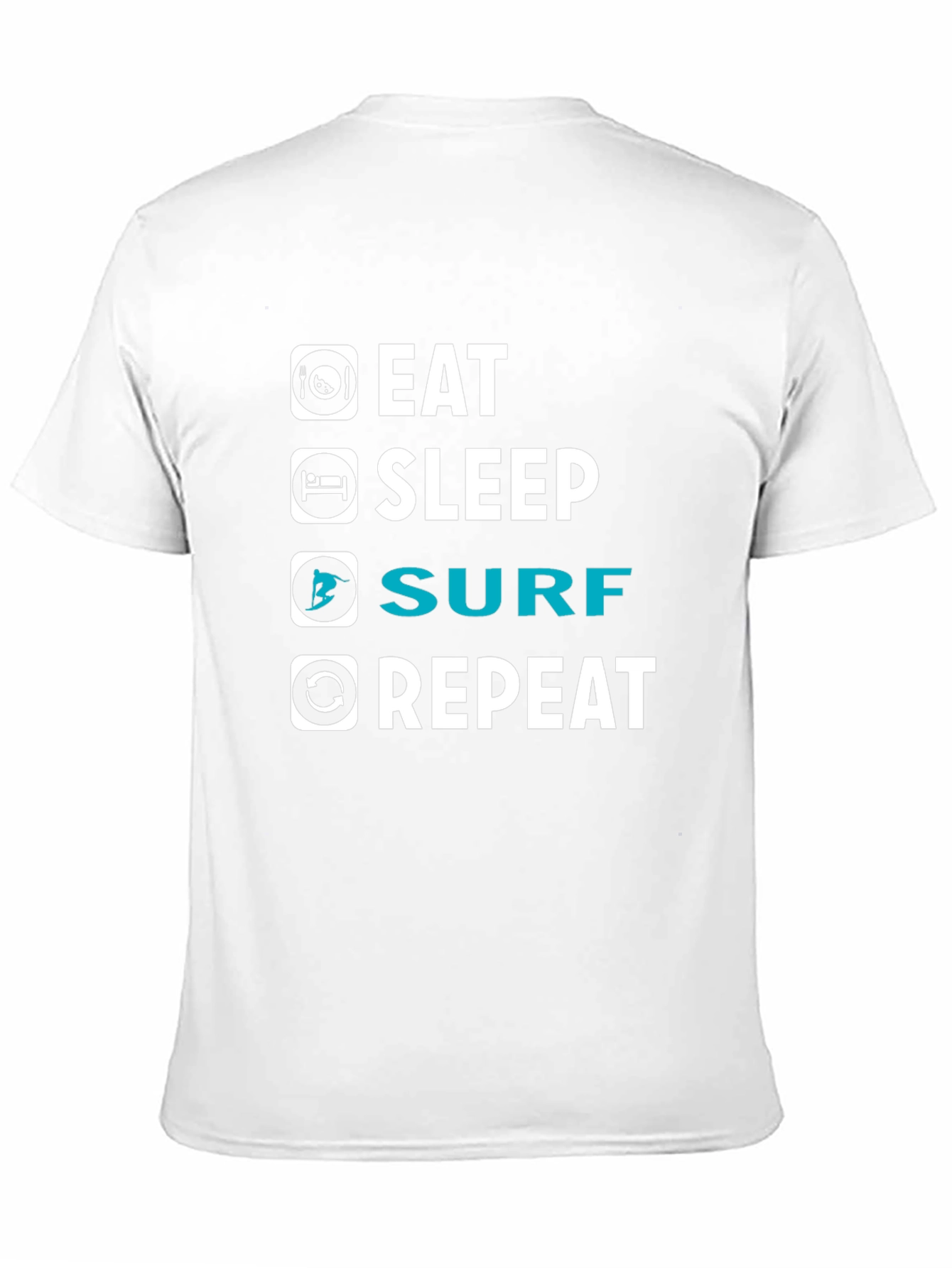Eat Sleep Surf Repeat Graphic T-Shirt - Black