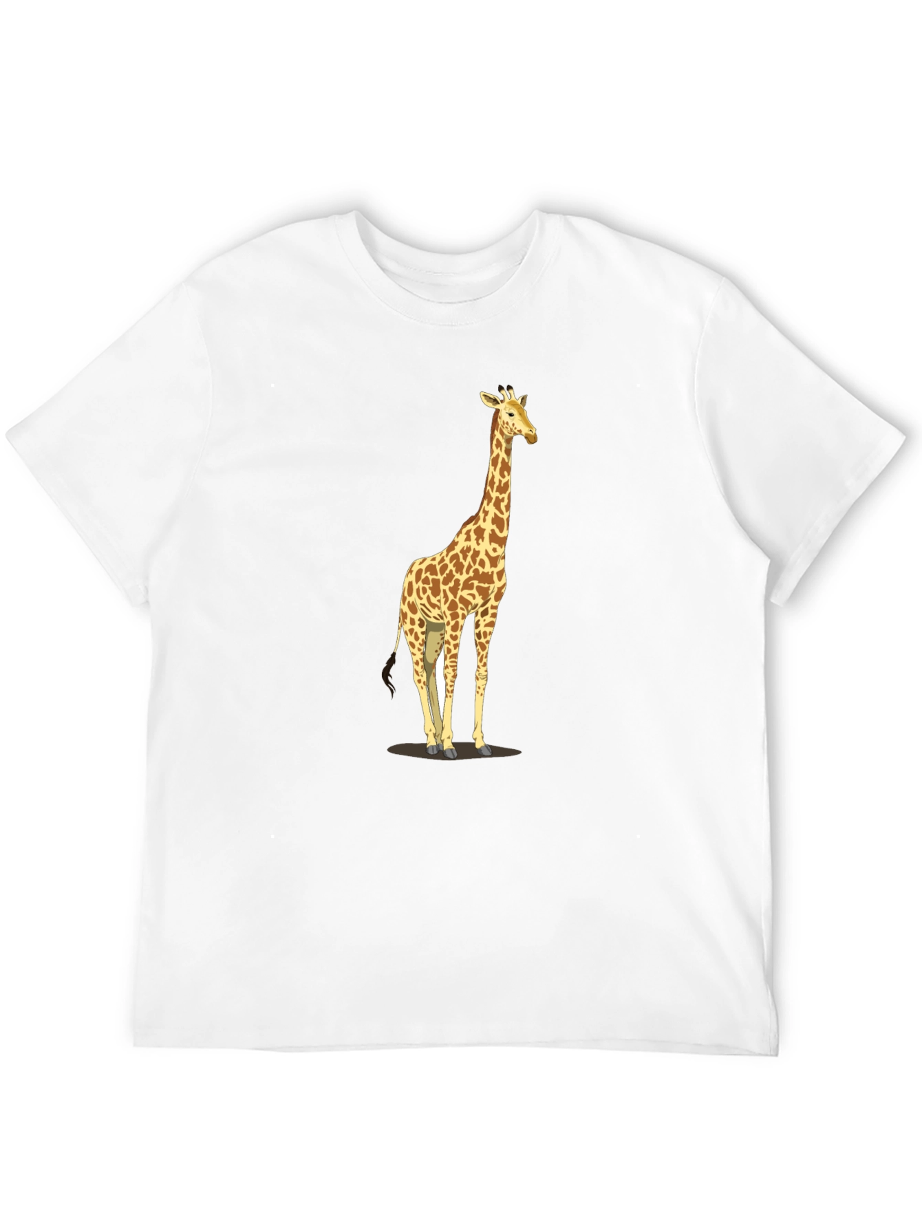 Giraffe Print Black T-Shirt - Mens Casual Tee