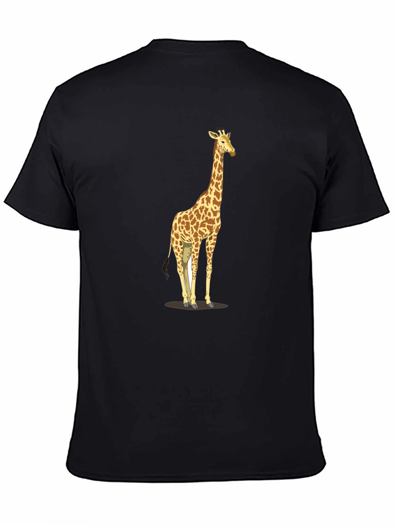 Giraffe Print Black T-Shirt - Mens Casual Tee