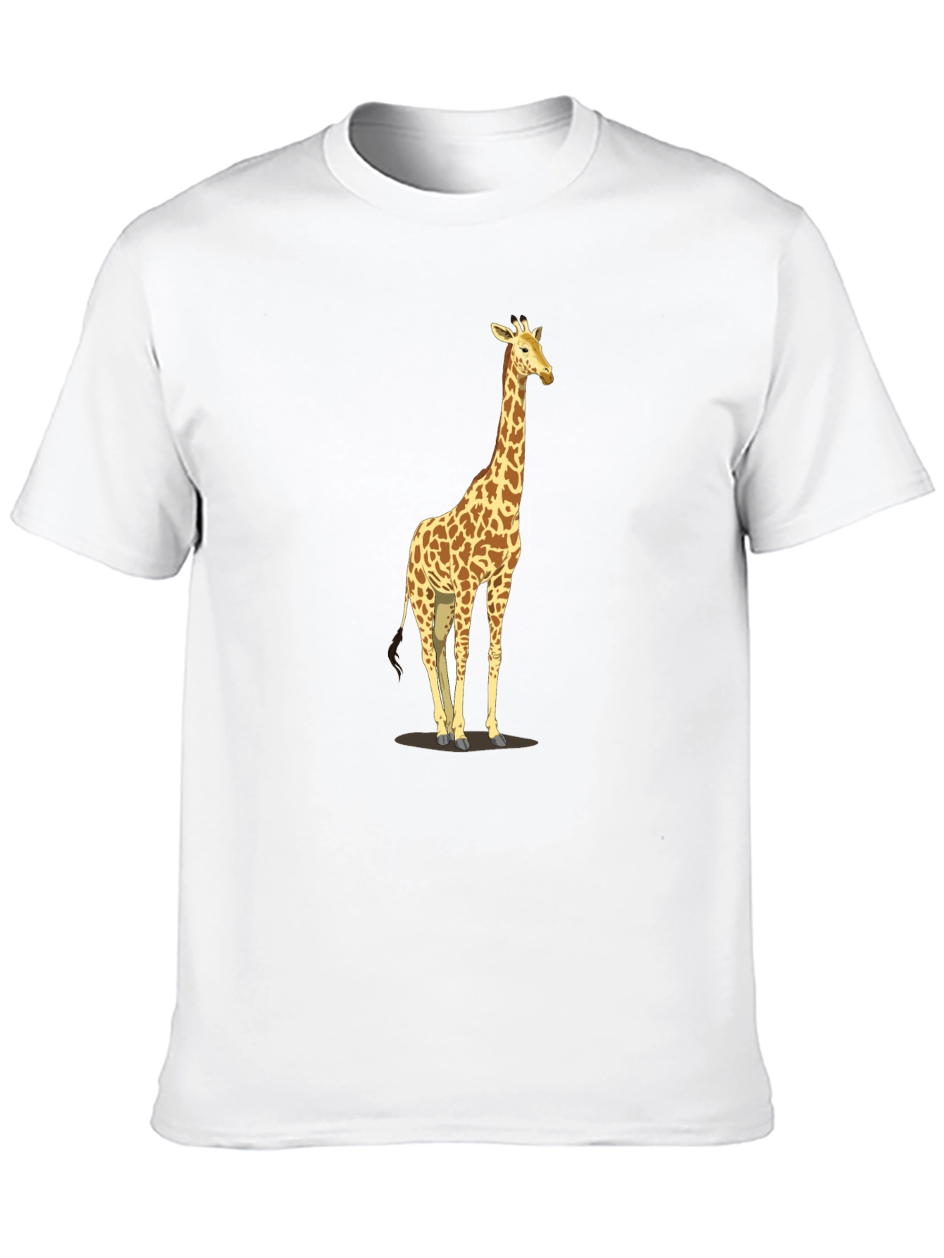 Giraffe Print Black T-Shirt - Mens Casual Tee