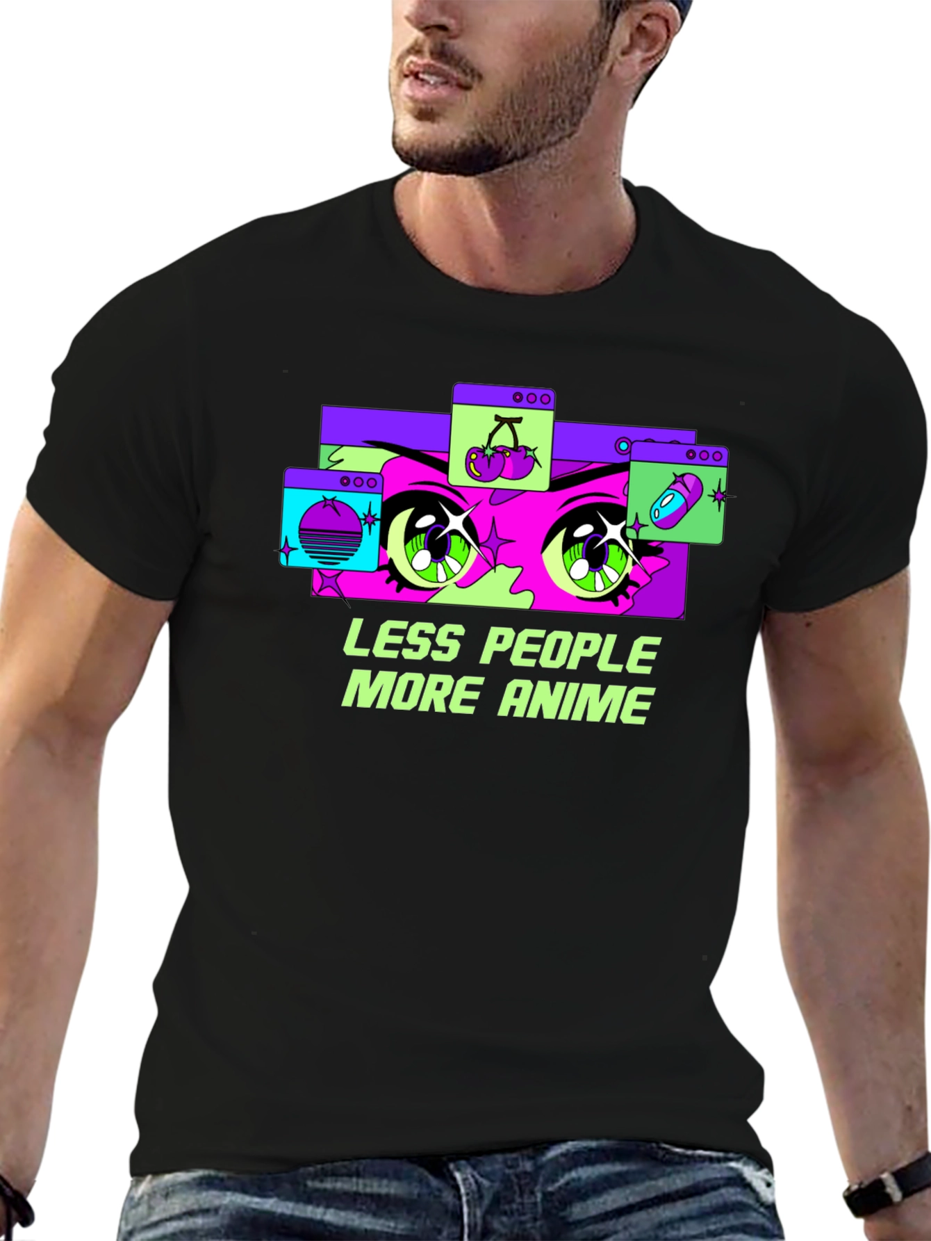 Less People More Anime Graphic Tee