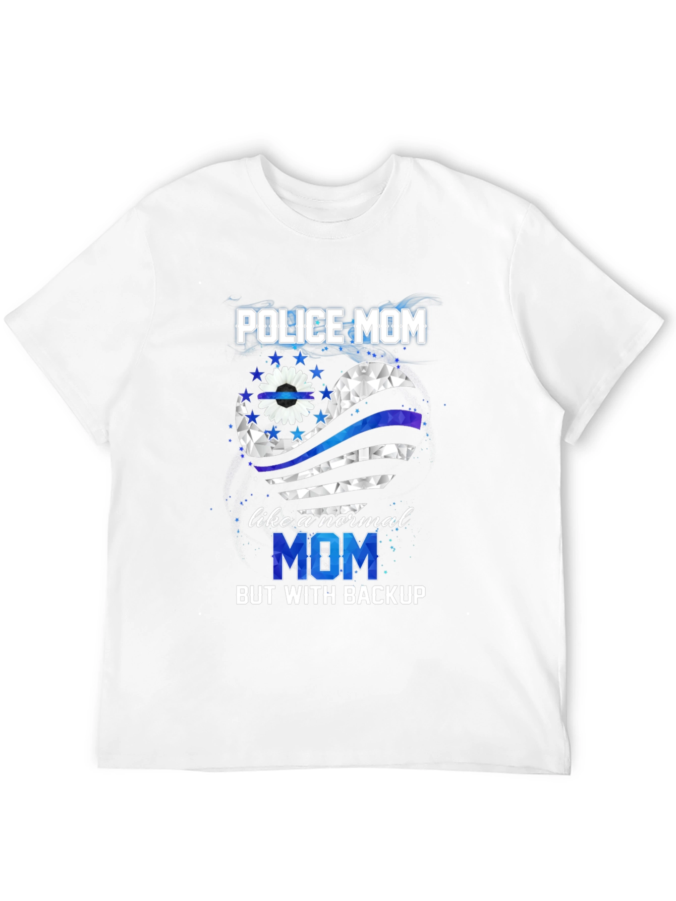 Police Mom T-Shirt - Thin Blue Line Heart