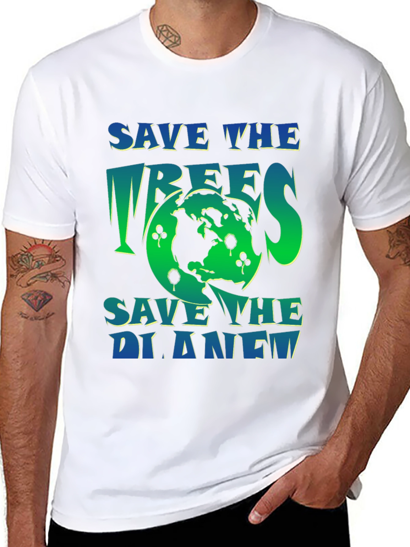 Eco-Friendly Save the Planet Graphic T-Shirt
