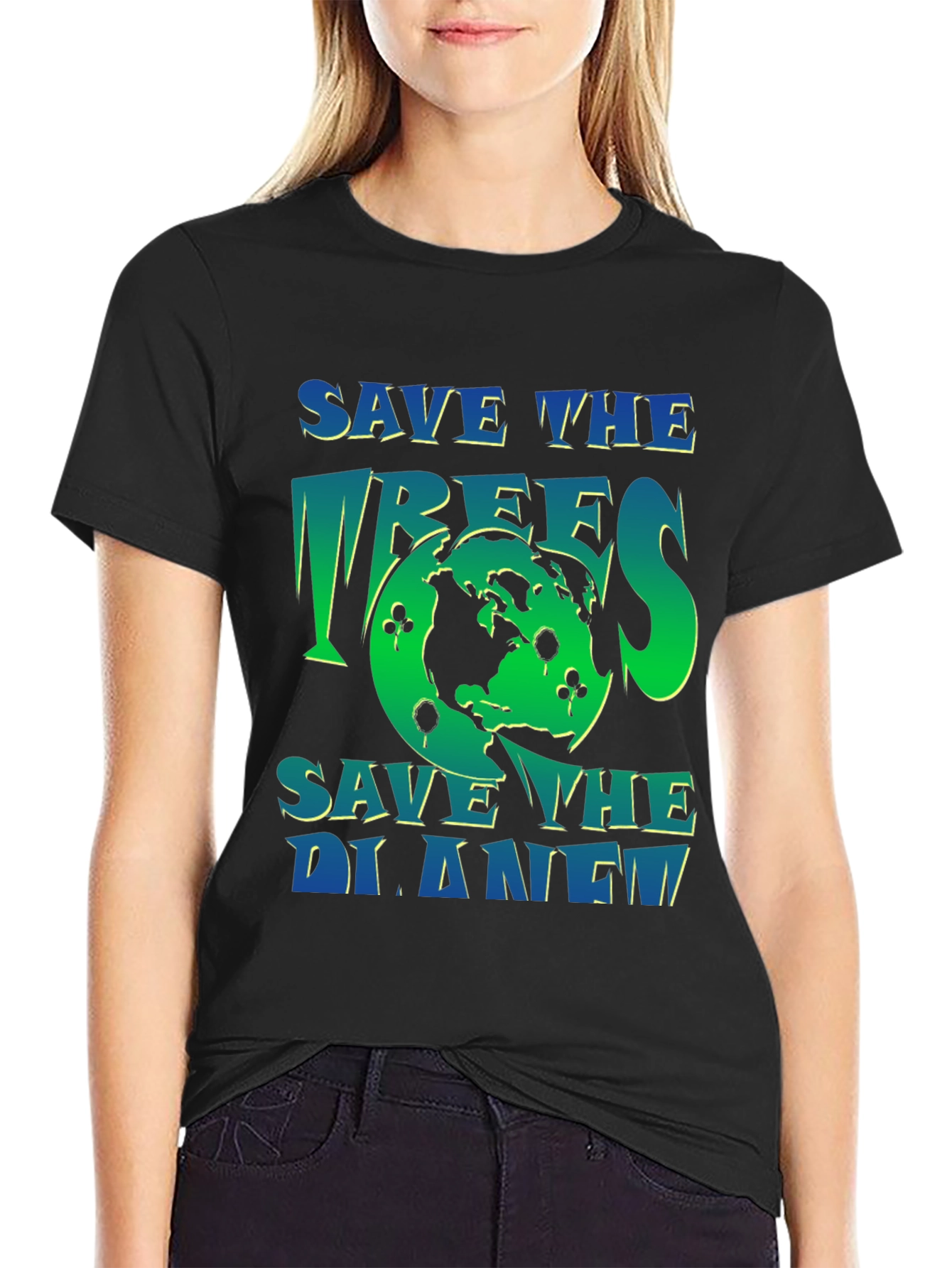 Eco-Friendly Save the Planet Graphic T-Shirt