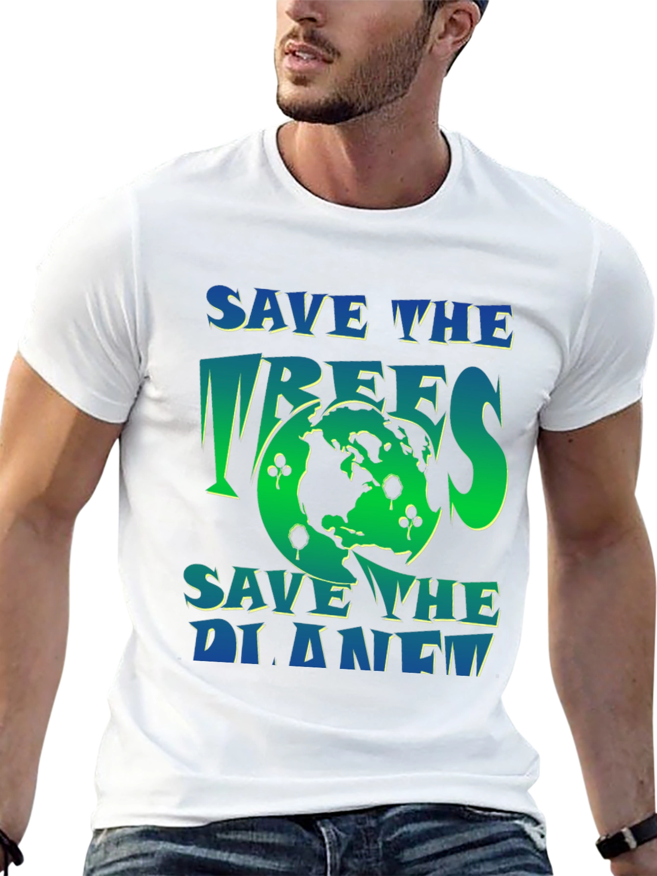 Eco-Friendly Save the Planet Graphic T-Shirt