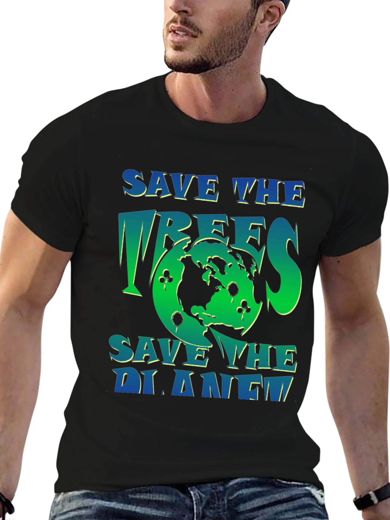 Eco-Friendly Save the Planet Graphic T-Shirt