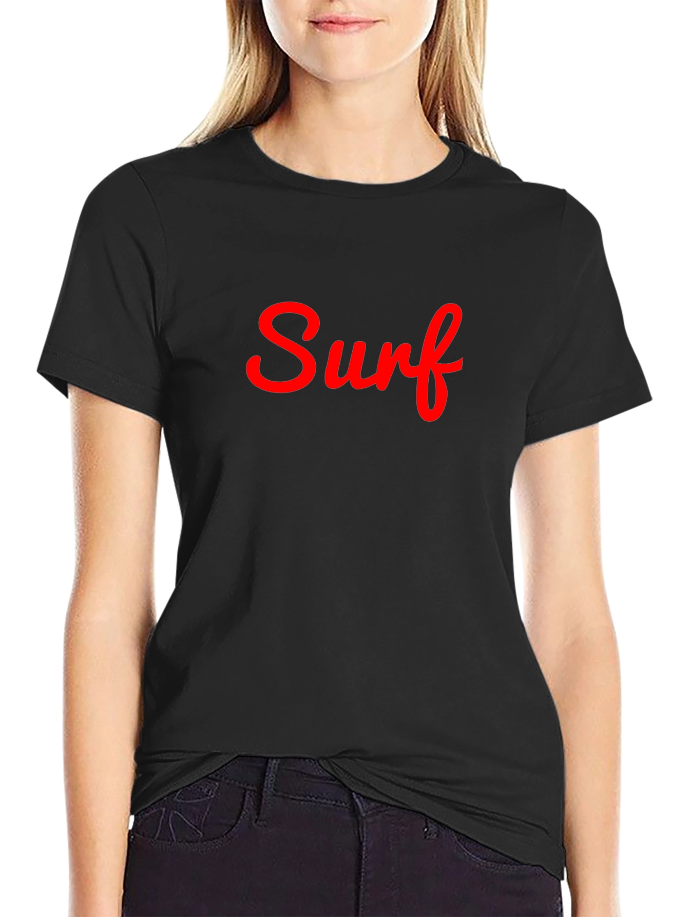 Surf Graphic Tee - Casual Black T-Shirt