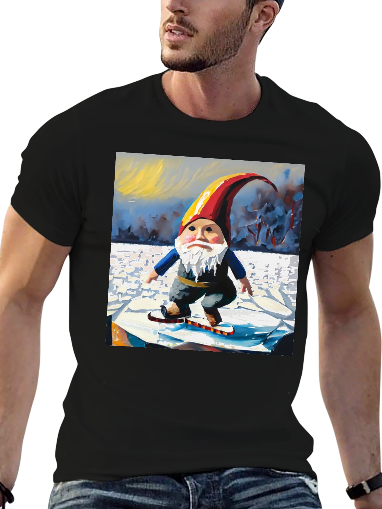 Gnome on Ice Graphic Tee - Unique Print