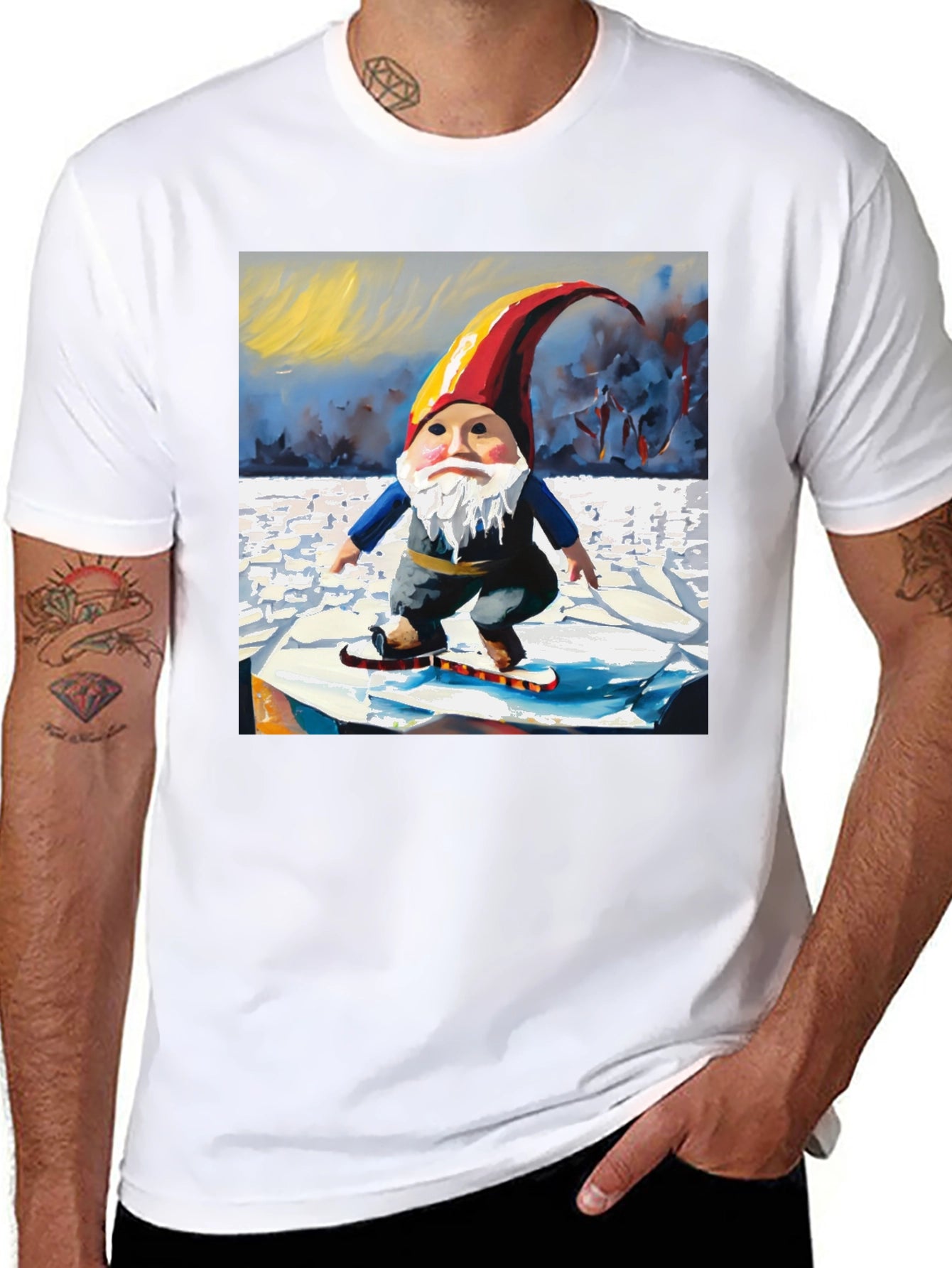 Gnome on Ice Graphic Tee - Unique Print