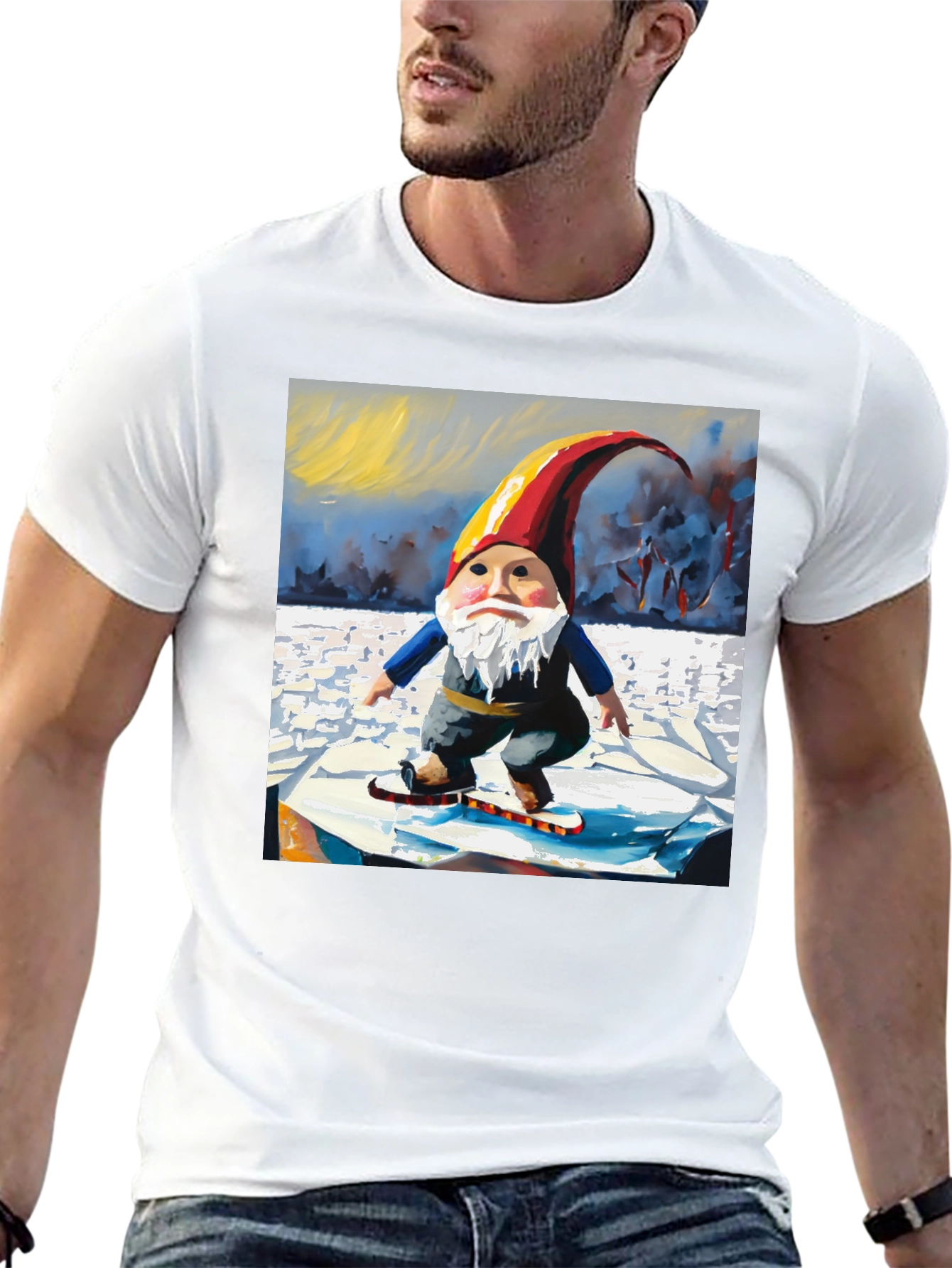 Gnome on Ice Graphic Tee - Unique Print