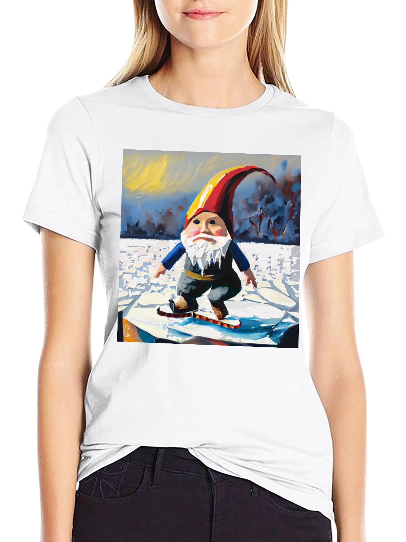 Gnome on Ice Graphic Tee - Unique Print