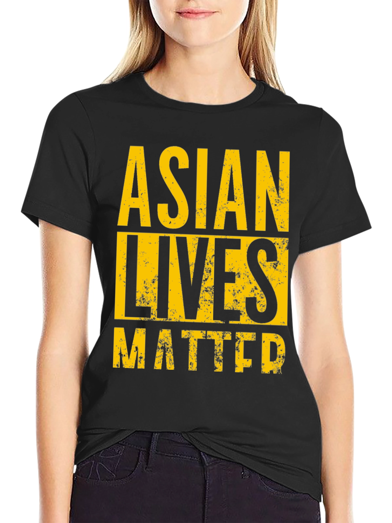 Asian Lives Matter Graphic T-Shirt Black