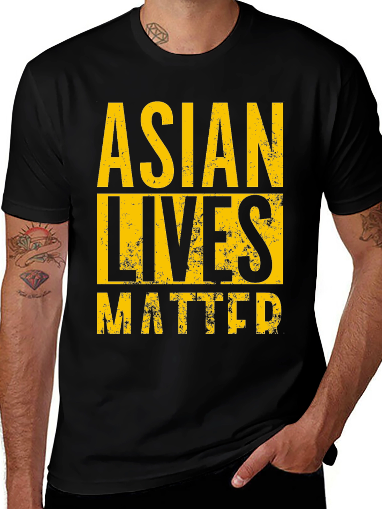 Asian Lives Matter Graphic T-Shirt Black