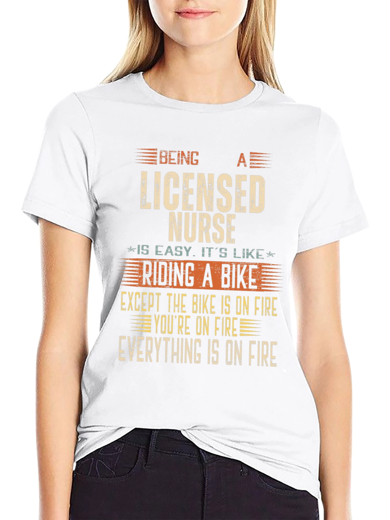 Licensed Nurse On Fire Graphic T-Shirt