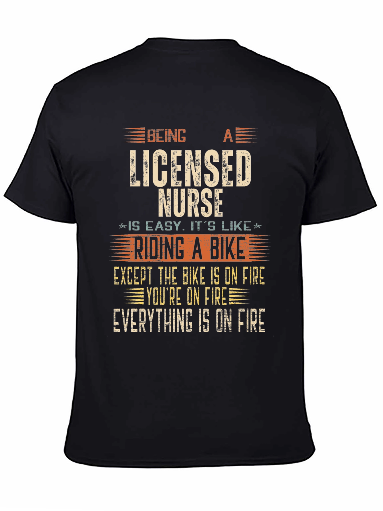 Licensed Nurse On Fire Graphic T-Shirt