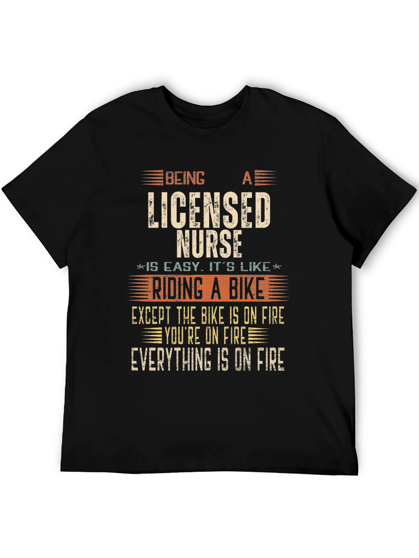 Licensed Nurse On Fire Graphic T-Shirt