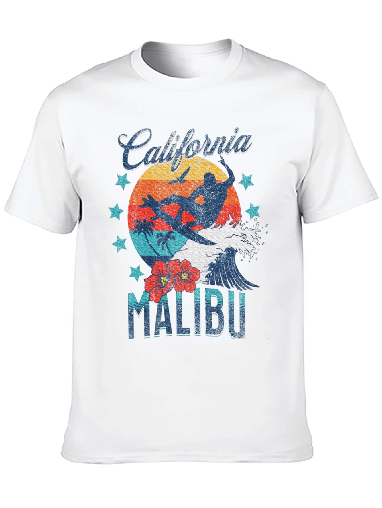 California Malibu Surfer Graphic T-Shirt