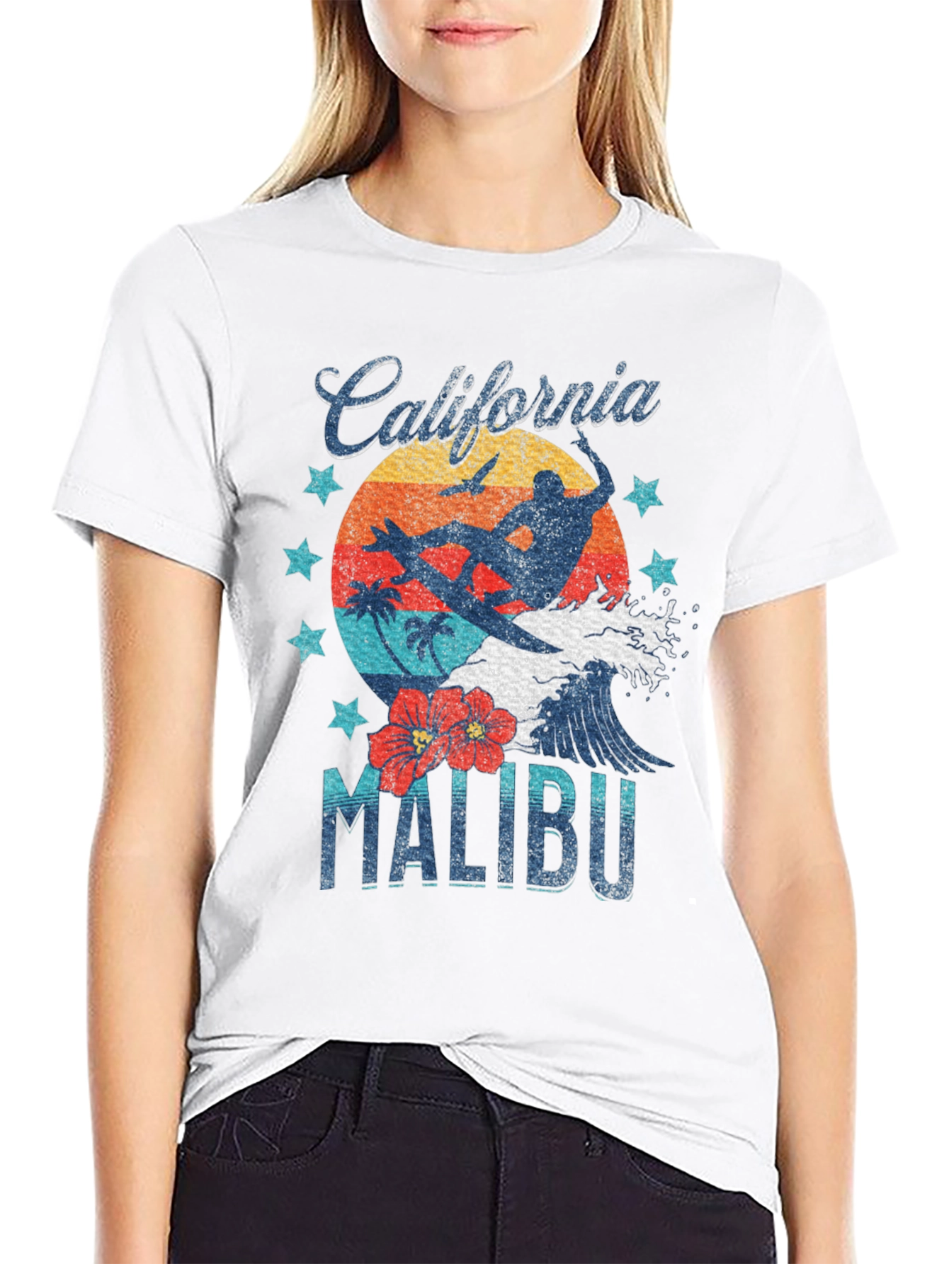 California Malibu Surfer Graphic T-Shirt