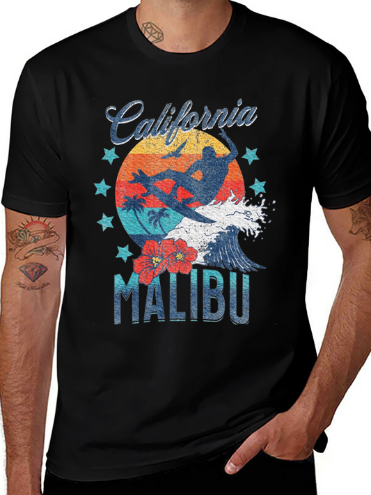 California Malibu Surfer Graphic T-Shirt